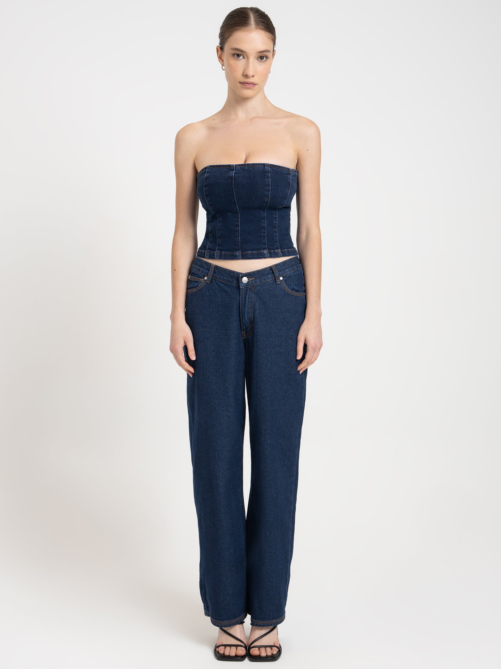 Hailey V Front Jeans in Indigo