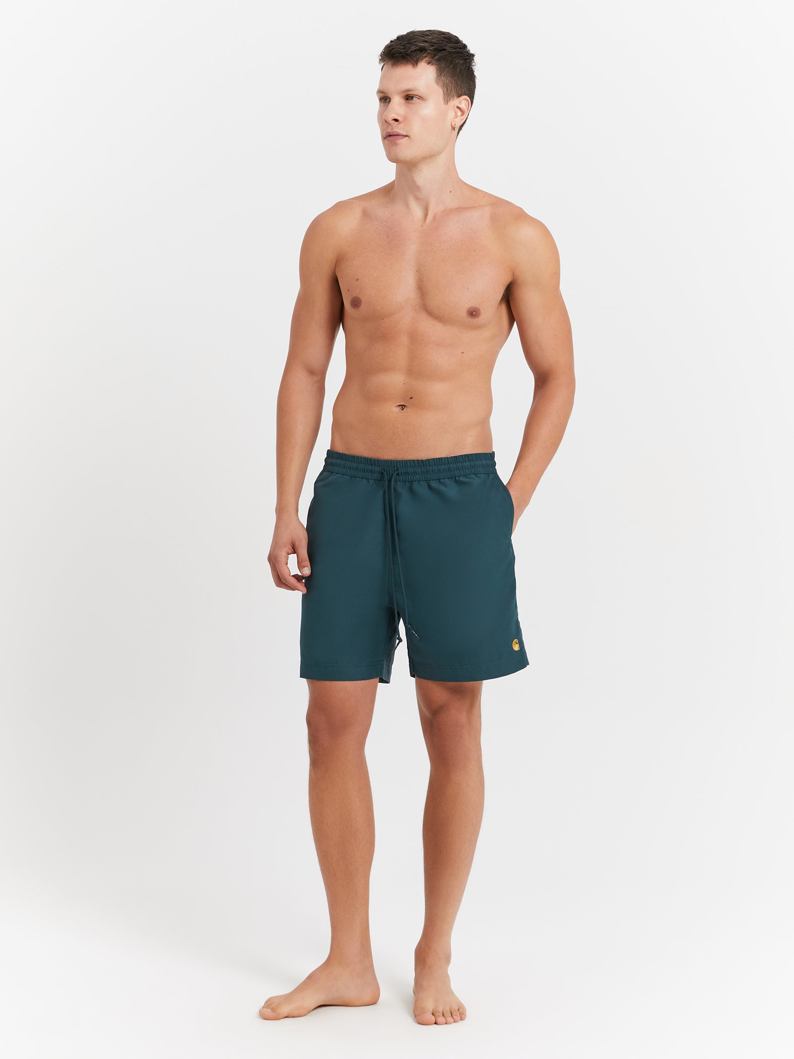 Chase Swim Trunks in Botanic Green & Gold