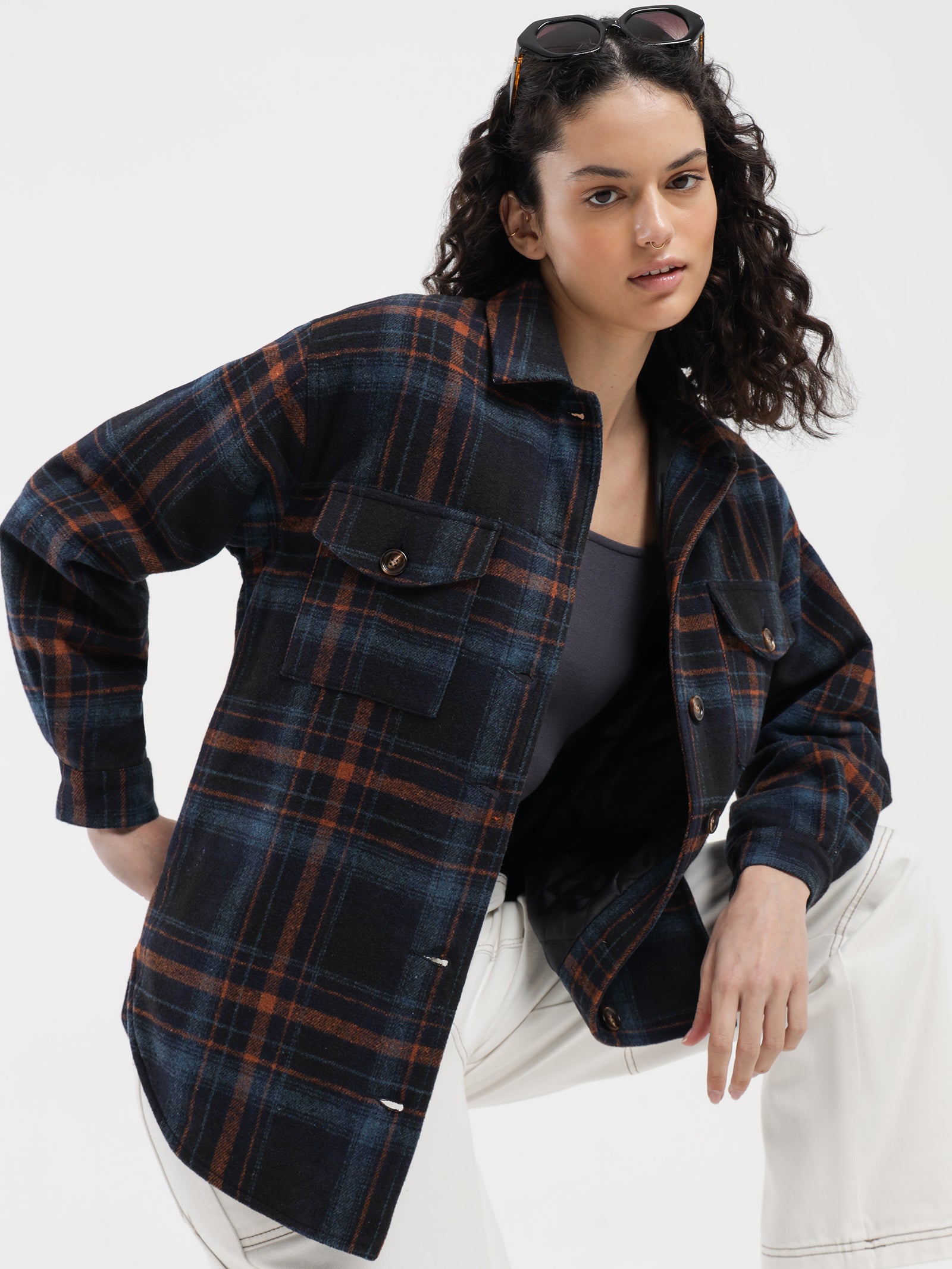 Tamin Check Shirt in Indigo Check