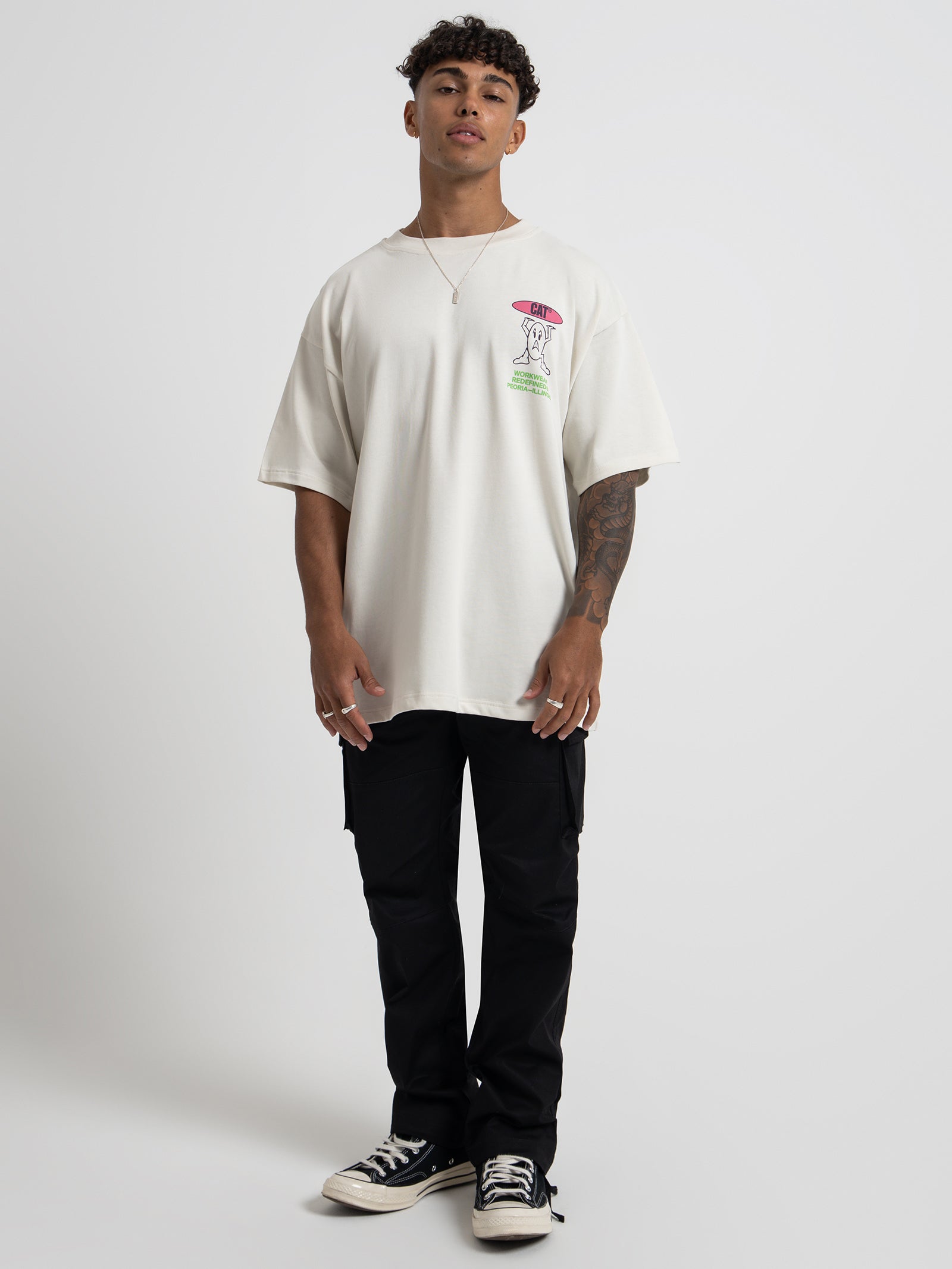 Hard Worker T-Shirt in Bone White