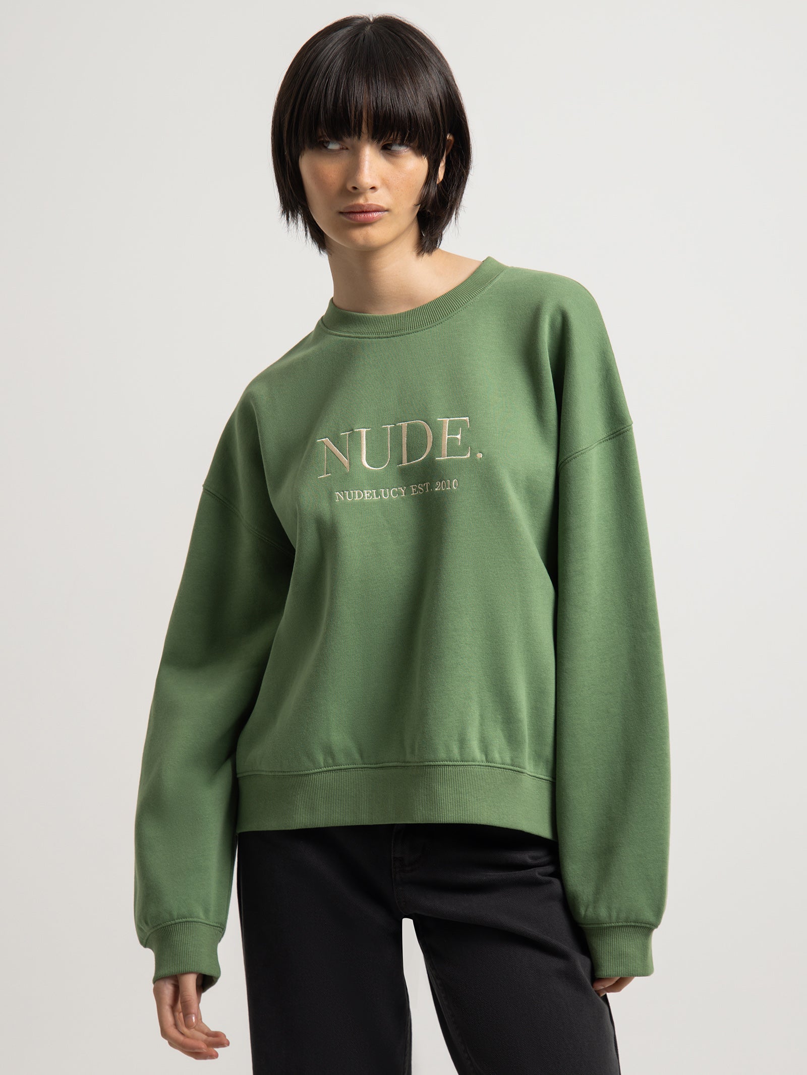 Nude. Sweat in Fern Green