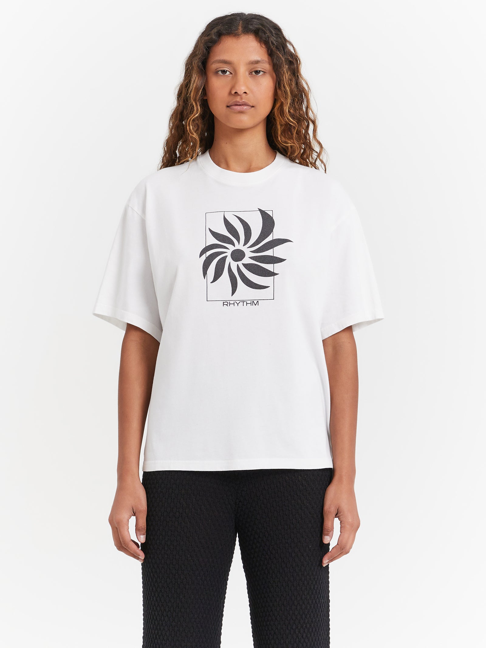 Sun Dial Oversized T-Shirt in White