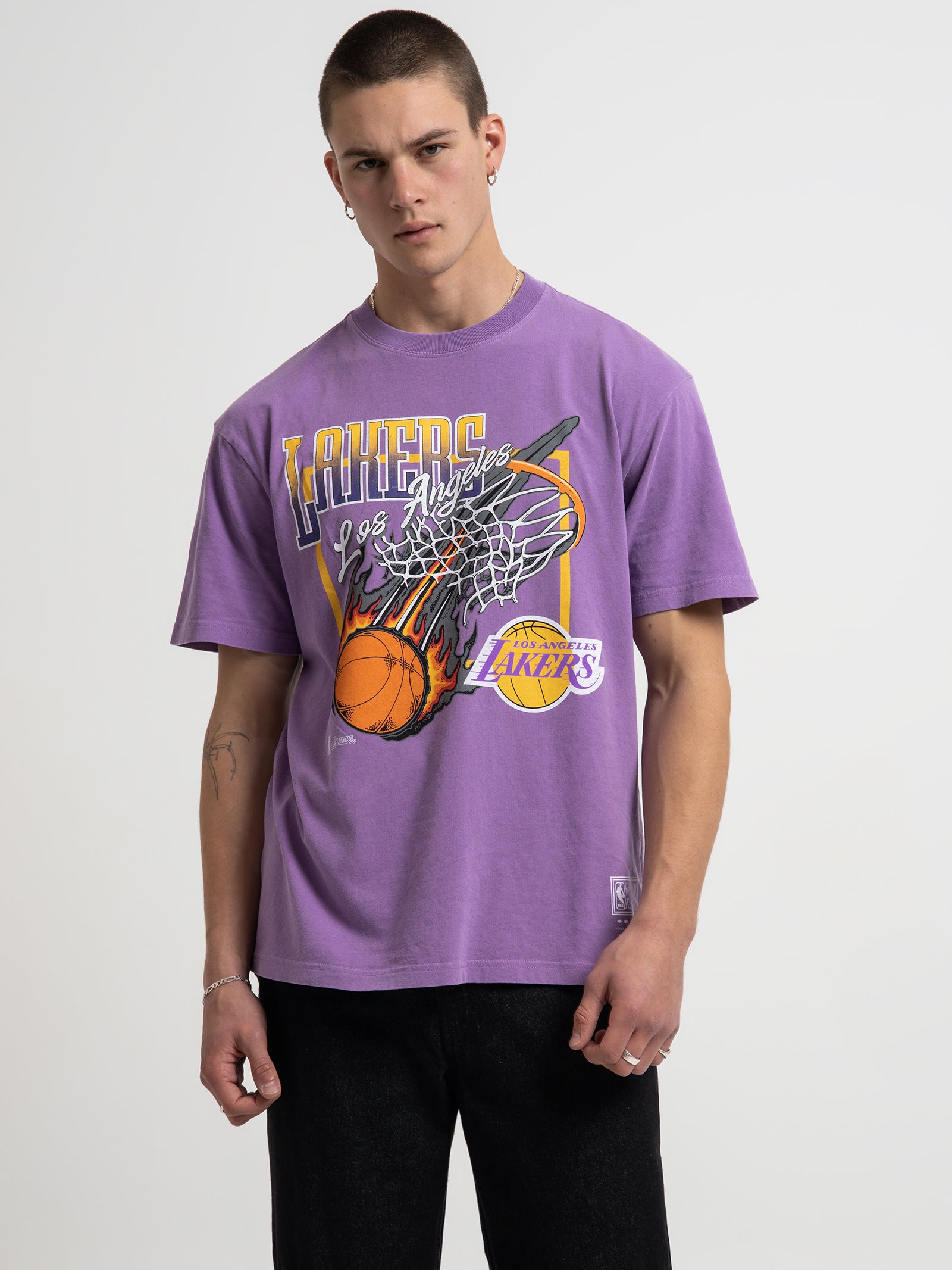 Los Angeles Lakers Fireball T-Shirt in Purple