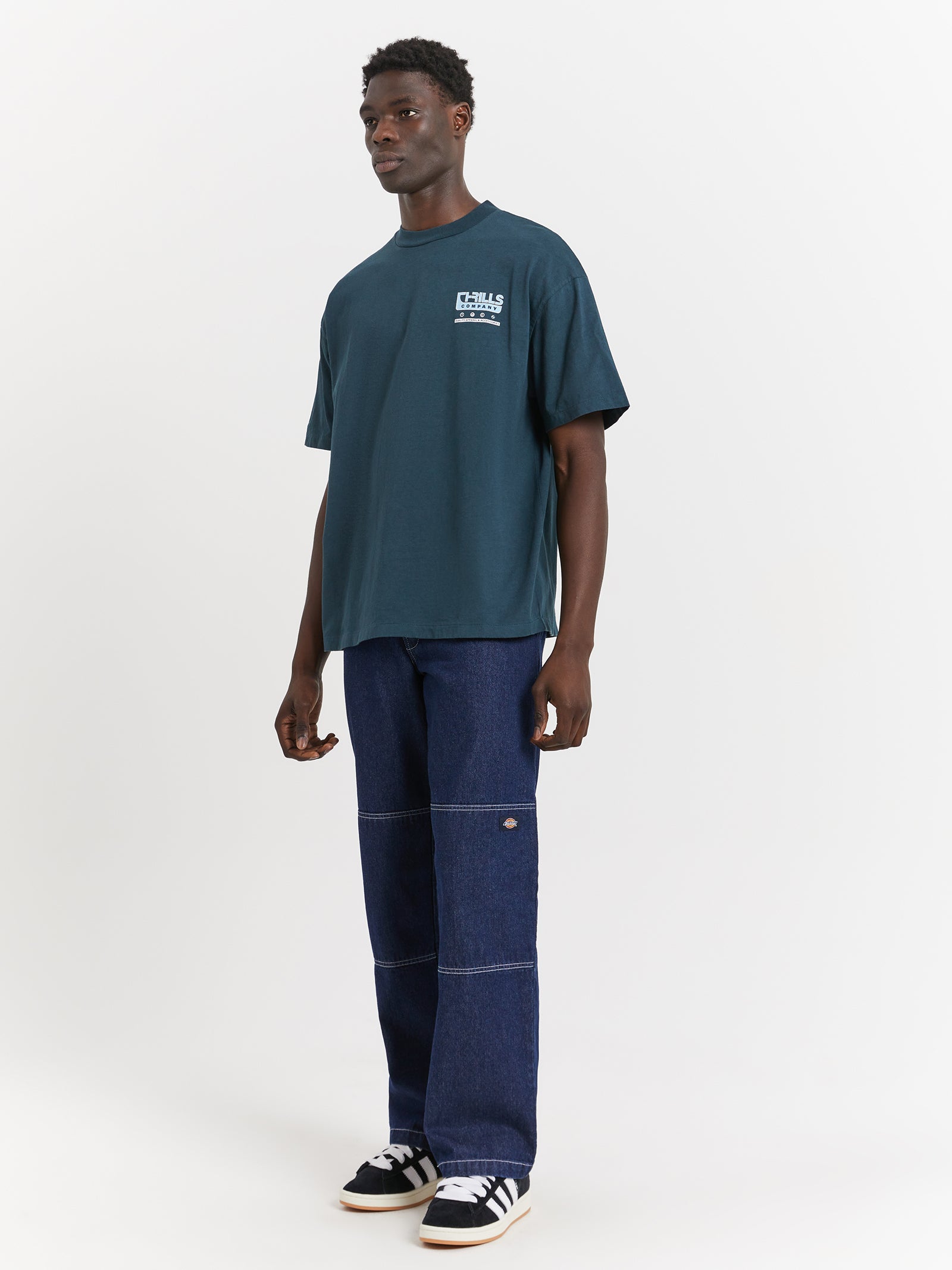 Services Box Fit Oversize T-Shirt in Jasper Green