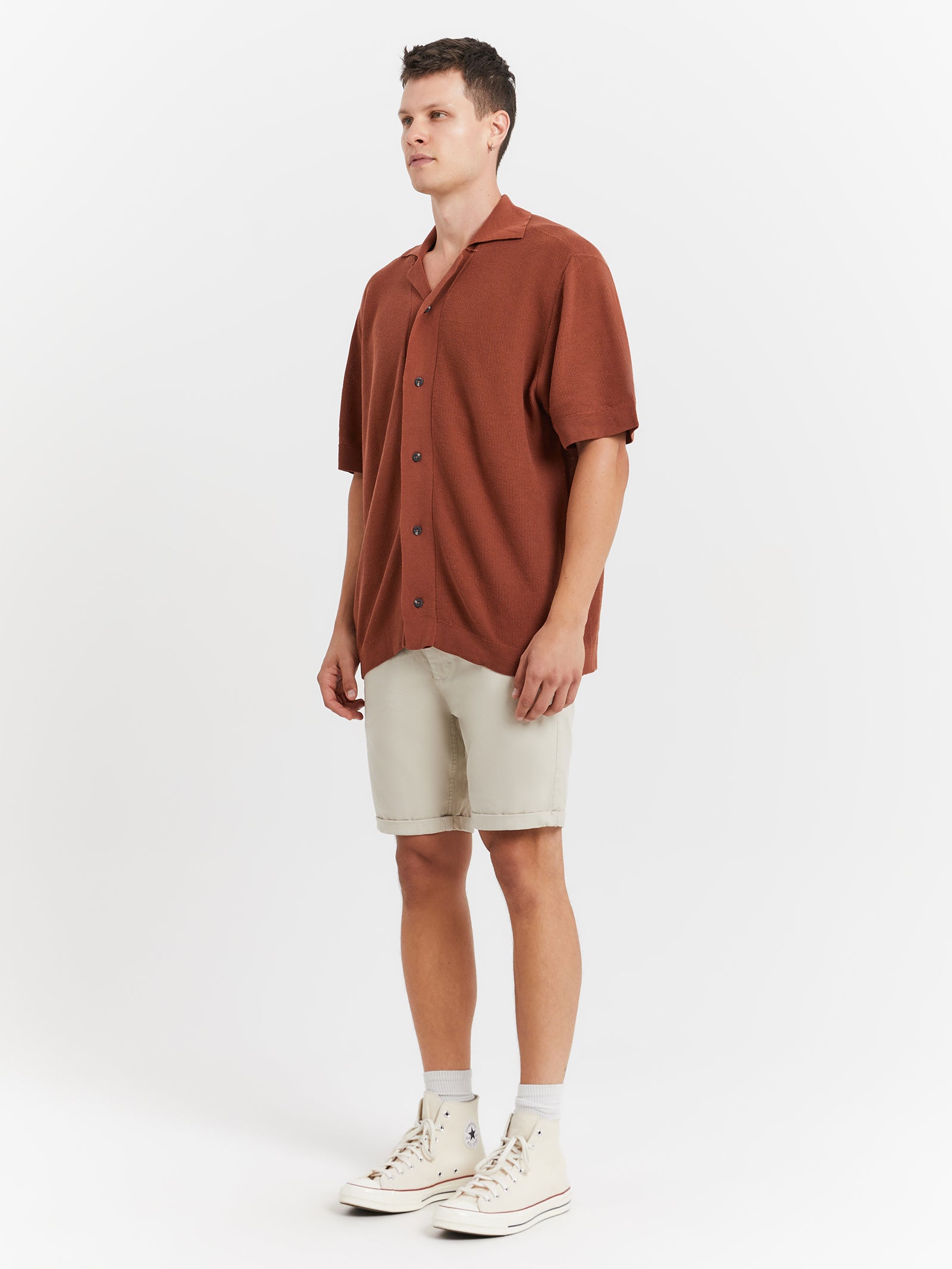 Hector Knit Shirt in Rust