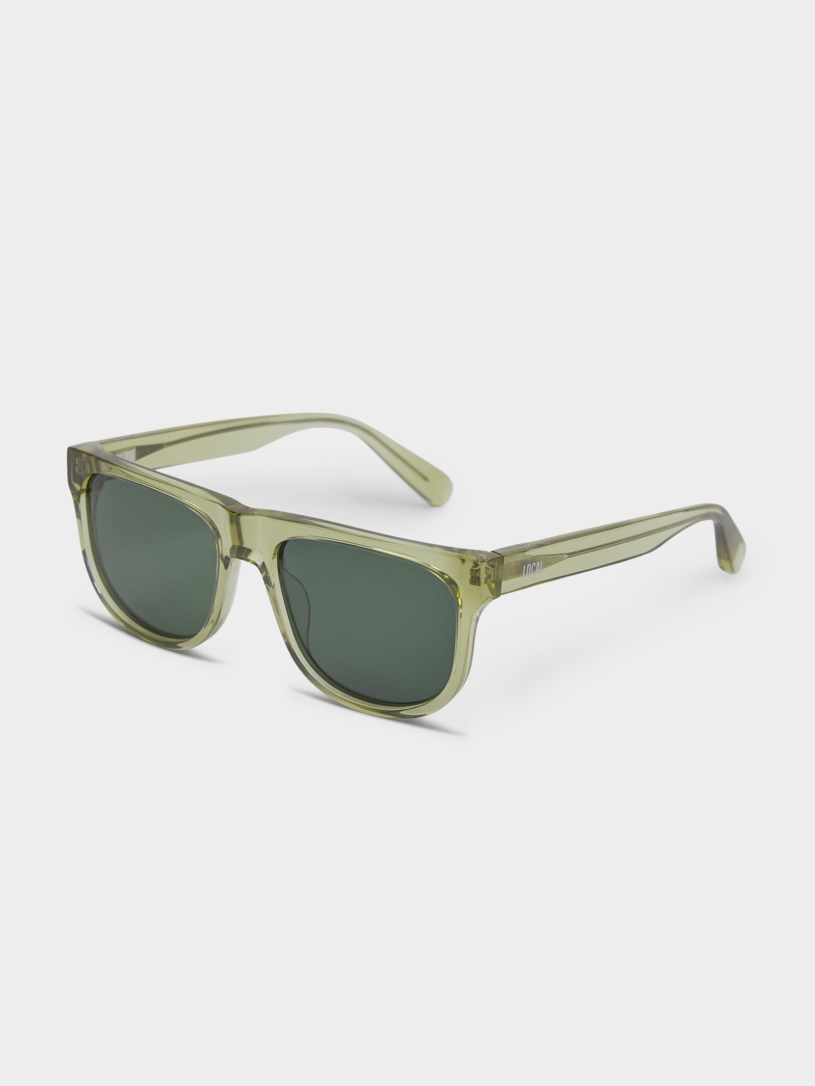 Asp Polished Sunglasses in Ochre & Dark Green