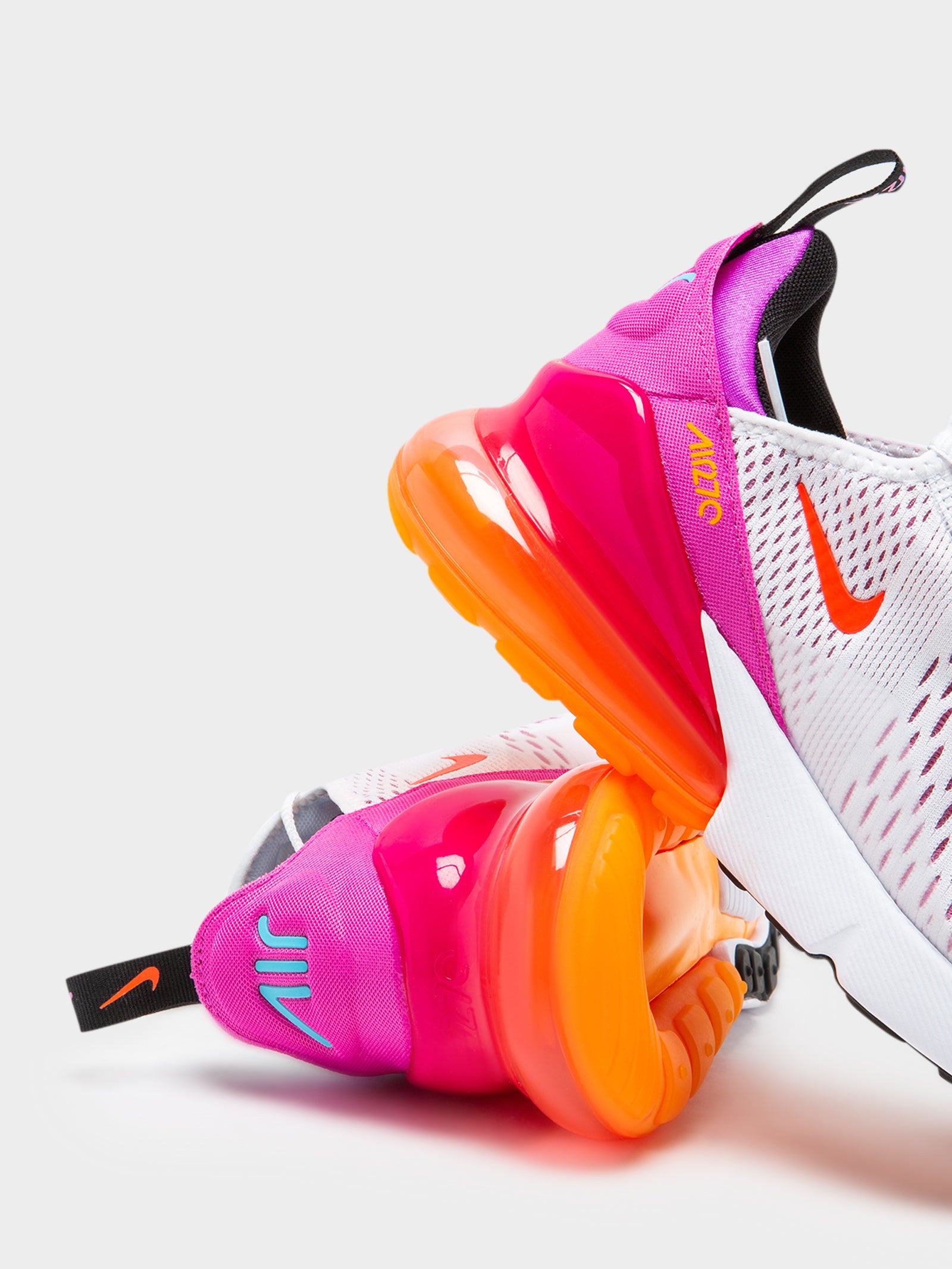 Womens Air Max 270 Sneakers in White & Pink