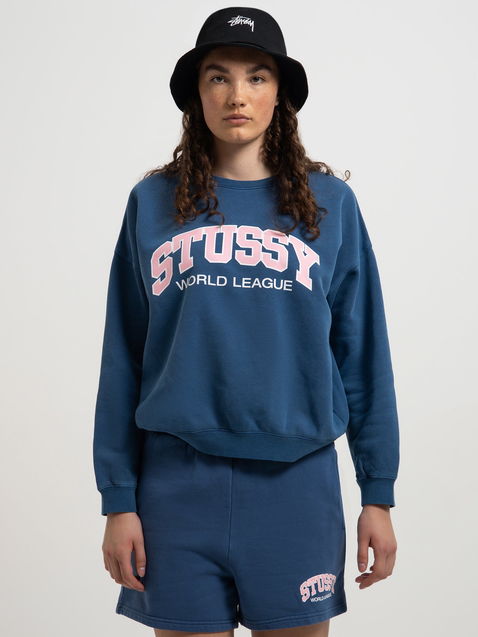 World League Oversized Crew in Pigment Blue