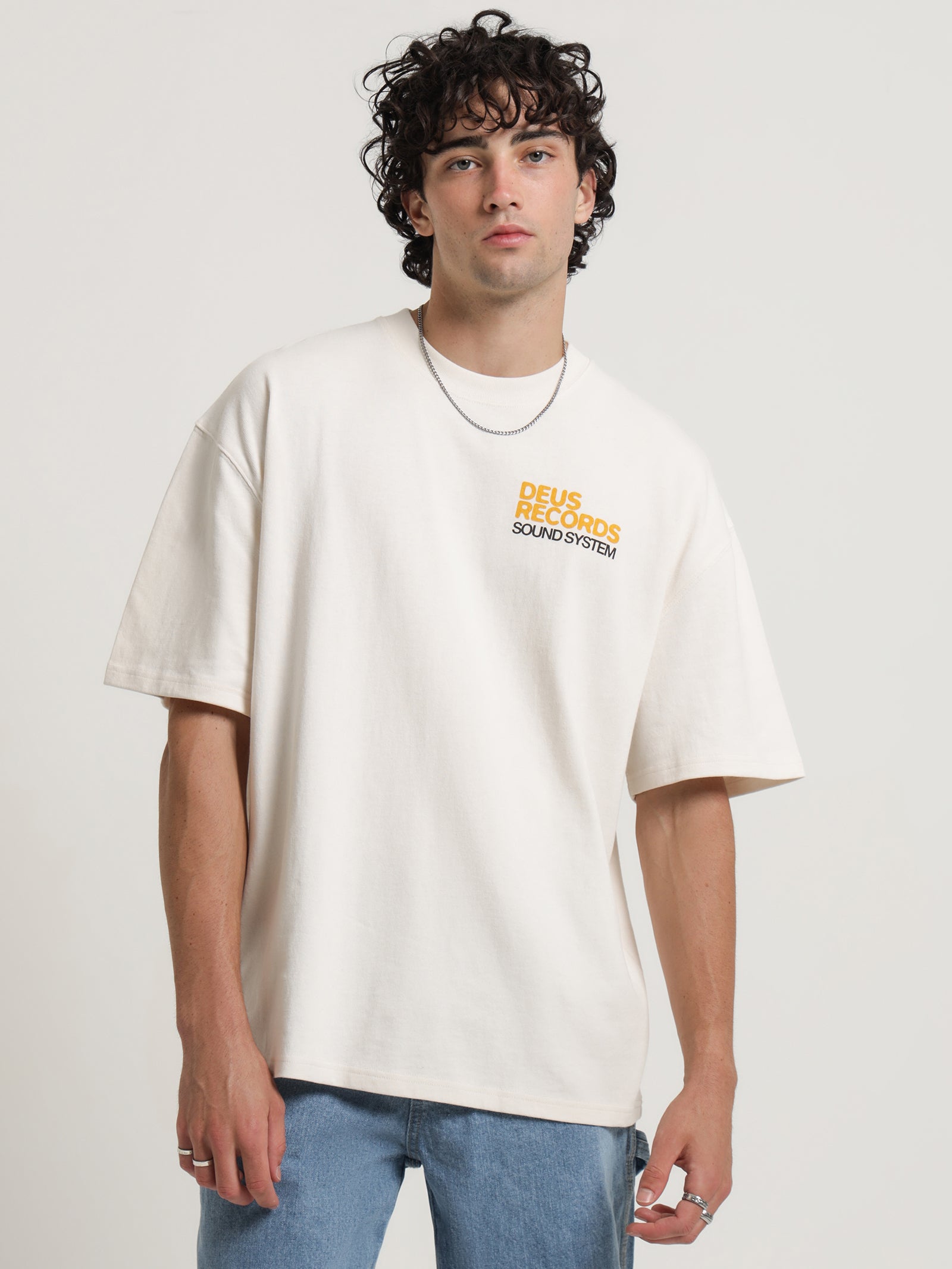 Sound System T-Shirt in White Sand