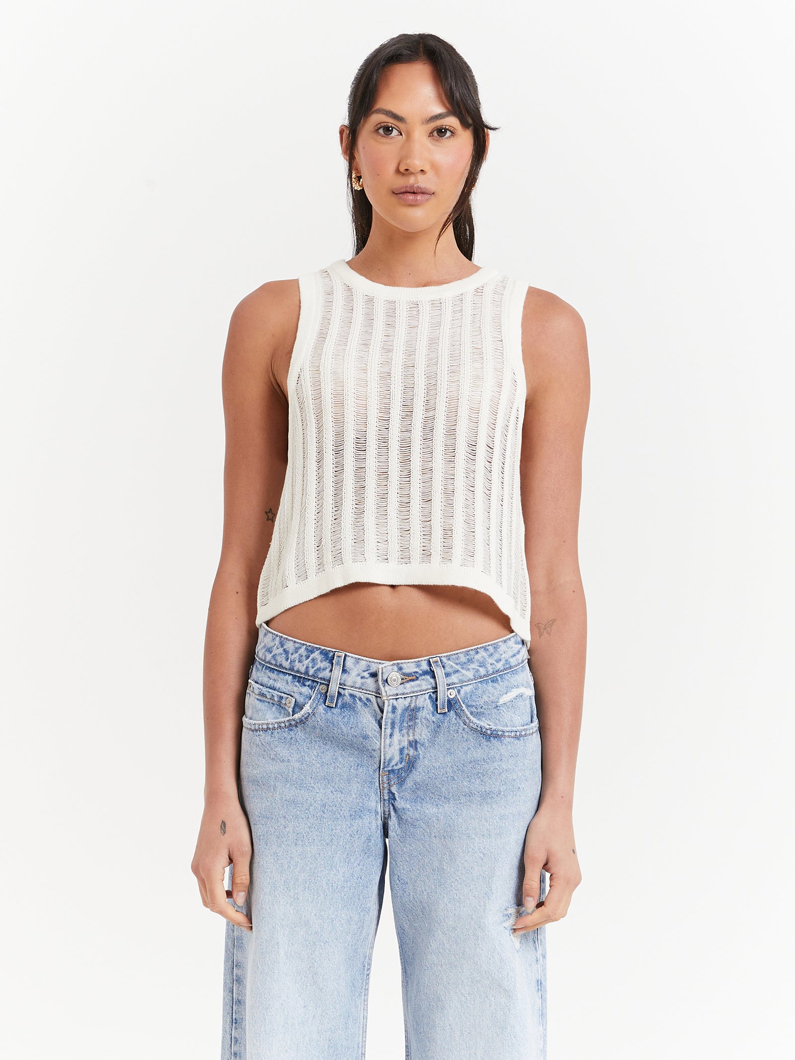 Montanna Knit Tank in Off White