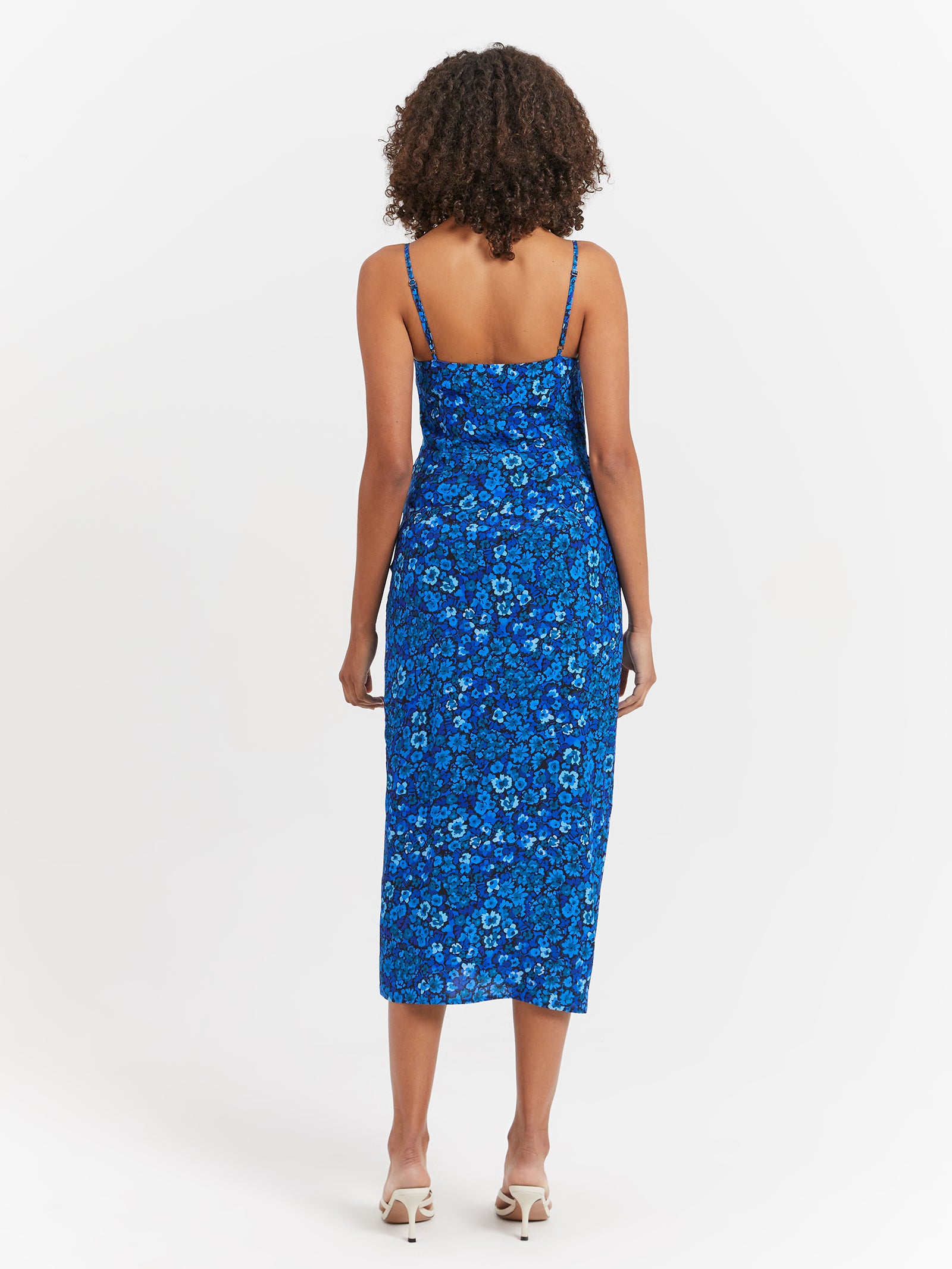 Elyna Midi Dress in Azure Floral