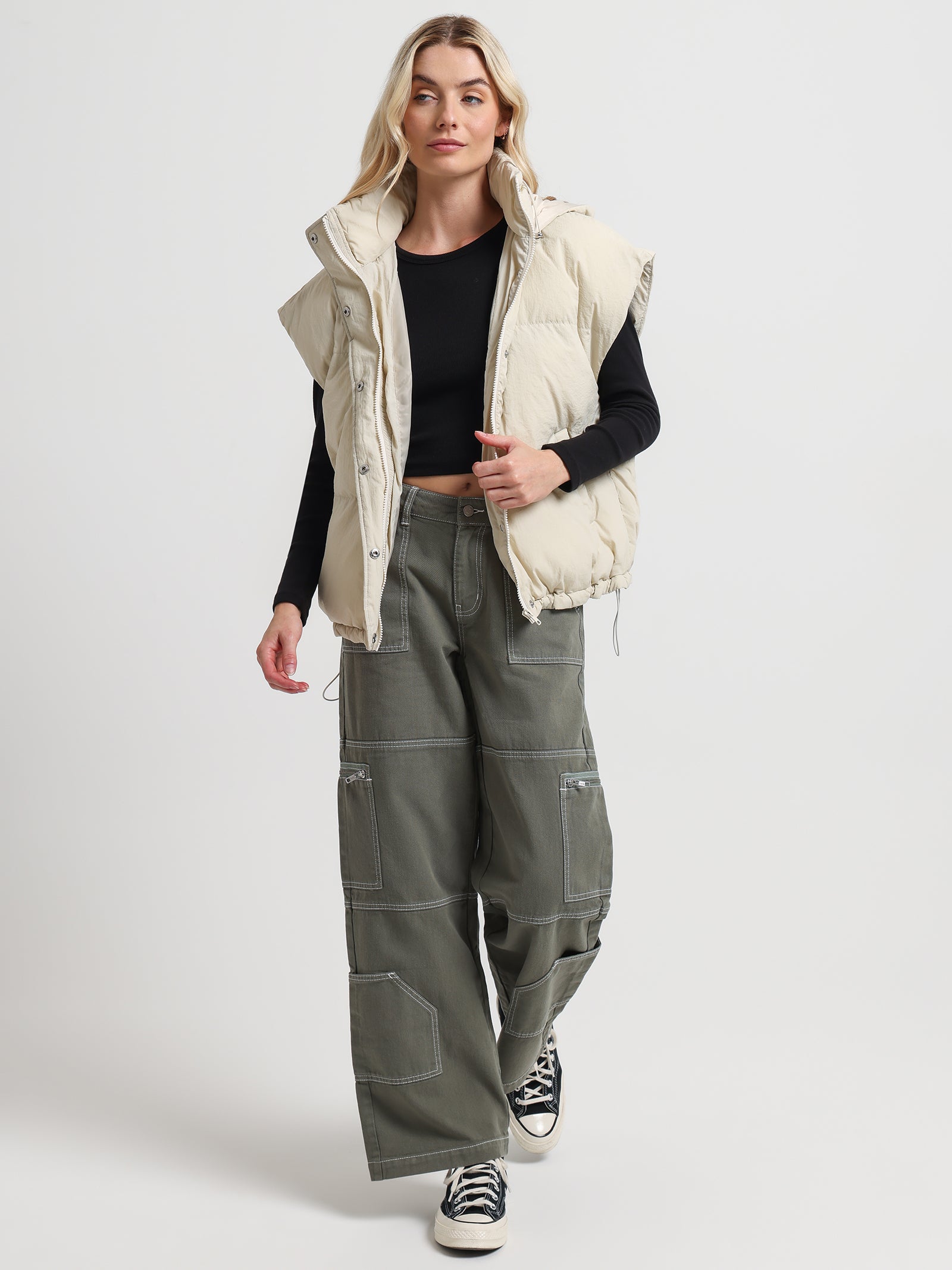 Isola Puffer Vest in Bone