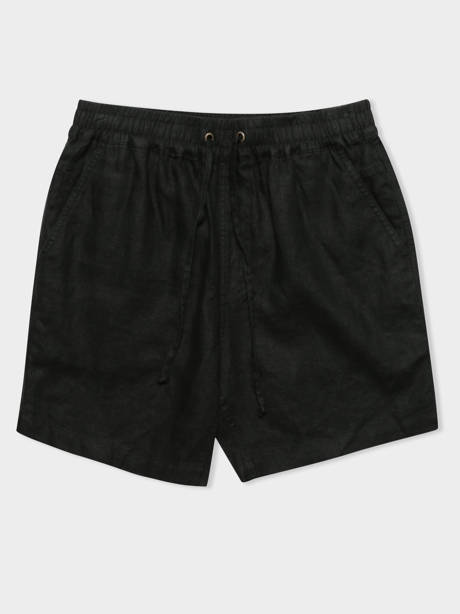 Riviera Linen Shorts in Black