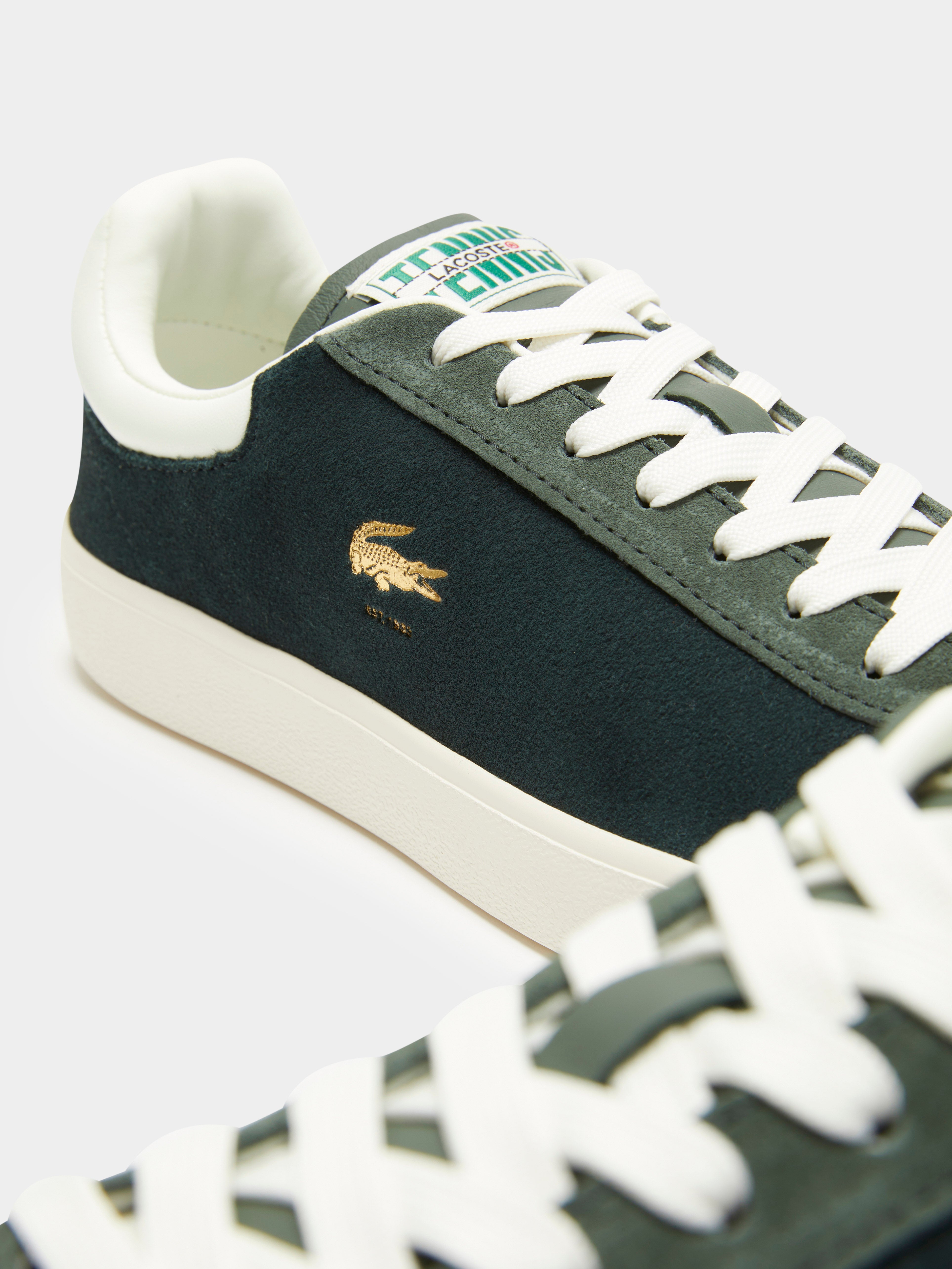 Womens Baseshot Sneakers in Dark Green & White