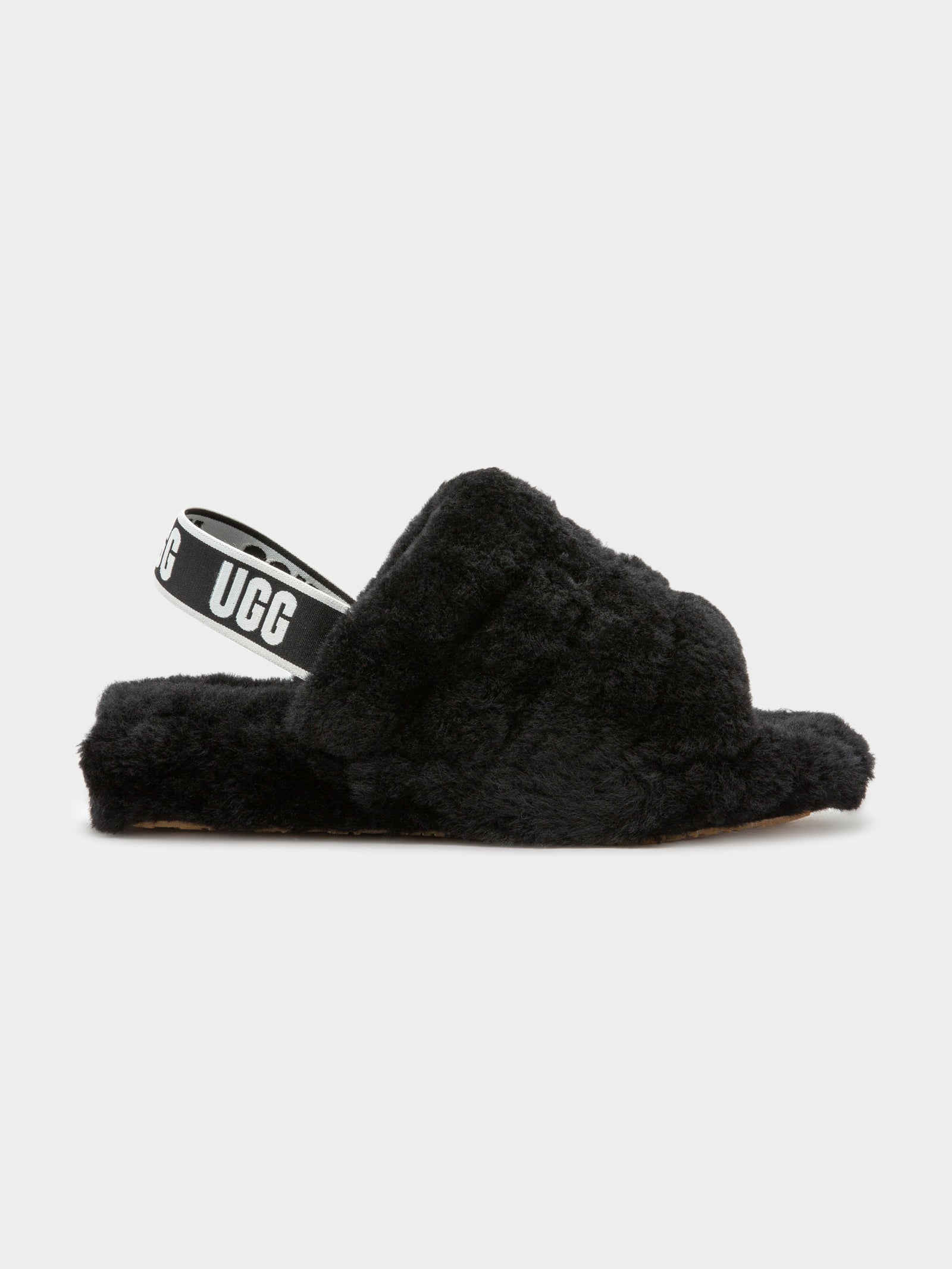 Womens Fluff Yeah Slides in Black