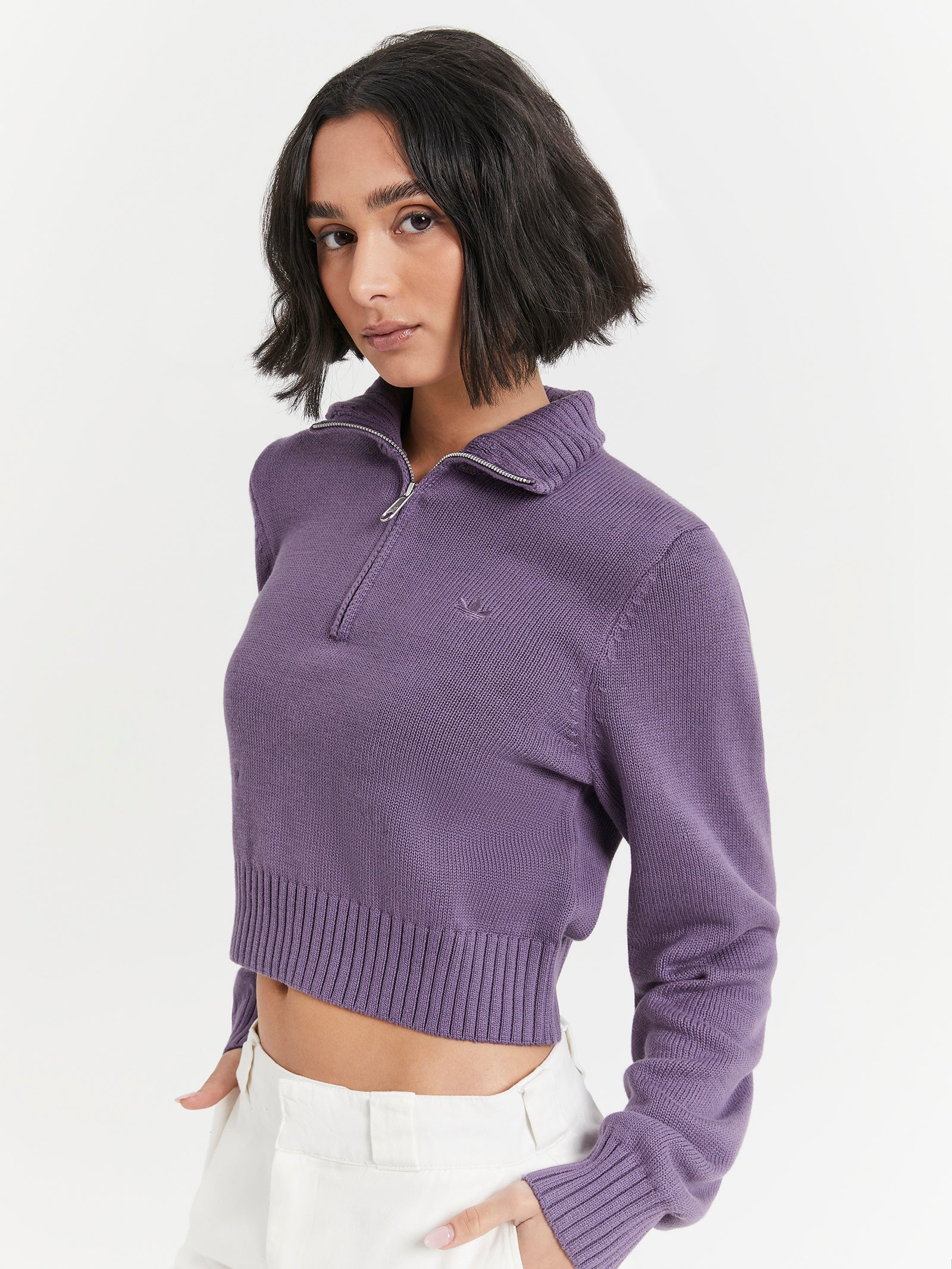 Knit Half Zip in Shadow Violet