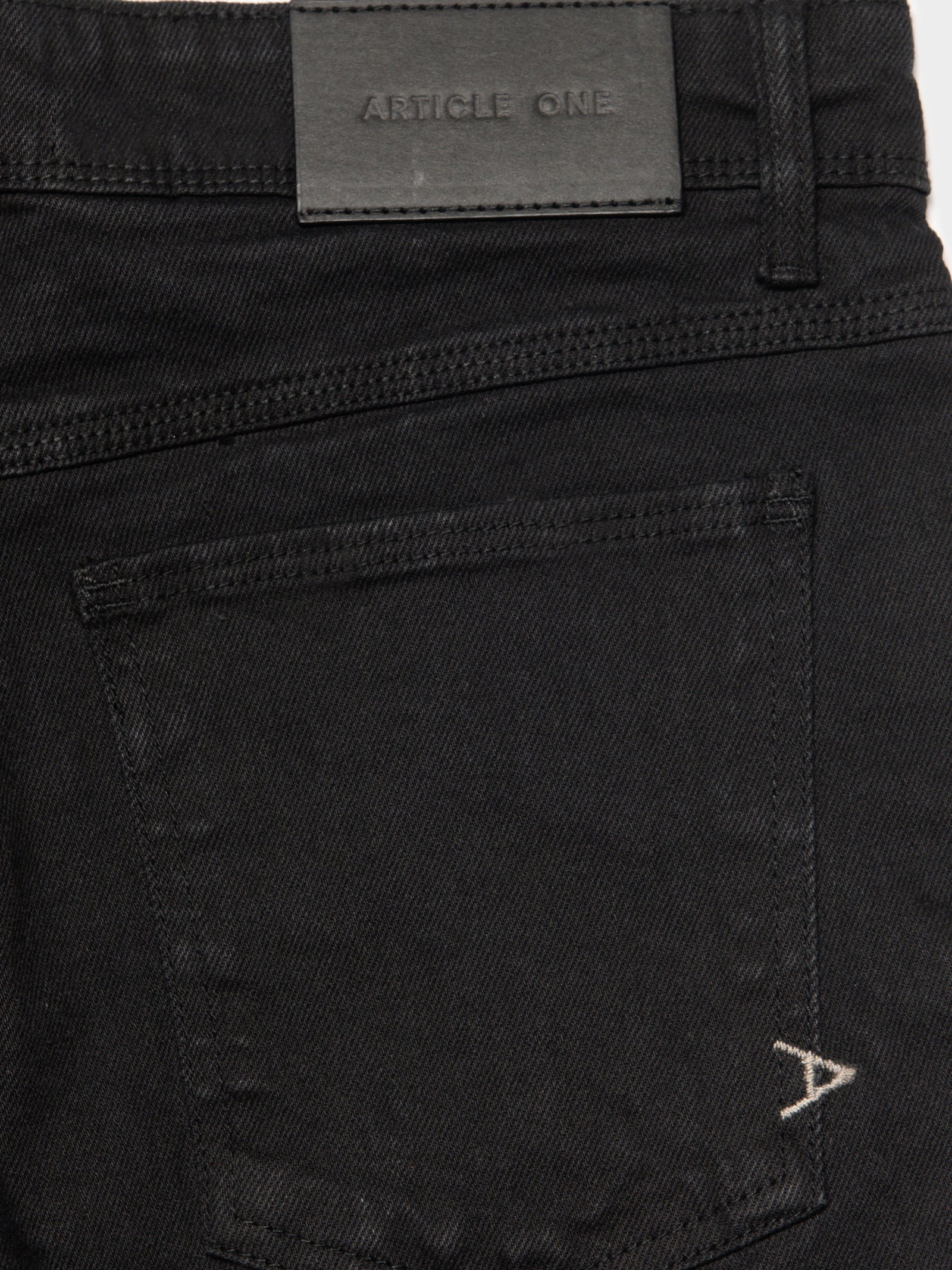 Zane Skinny Denim Short in True Black Rip