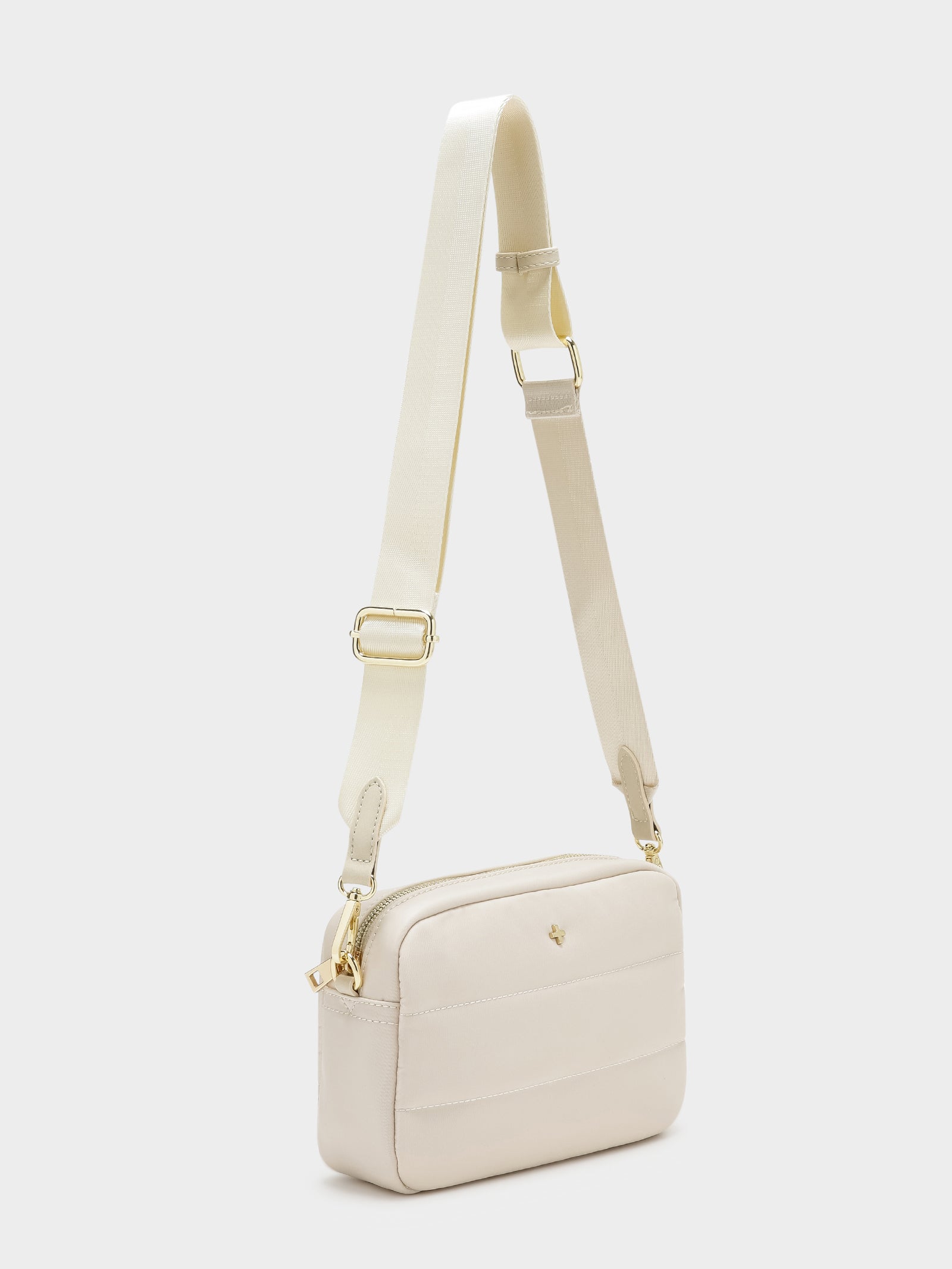 Flo Quilted Camera Bag in Bisque & Gold