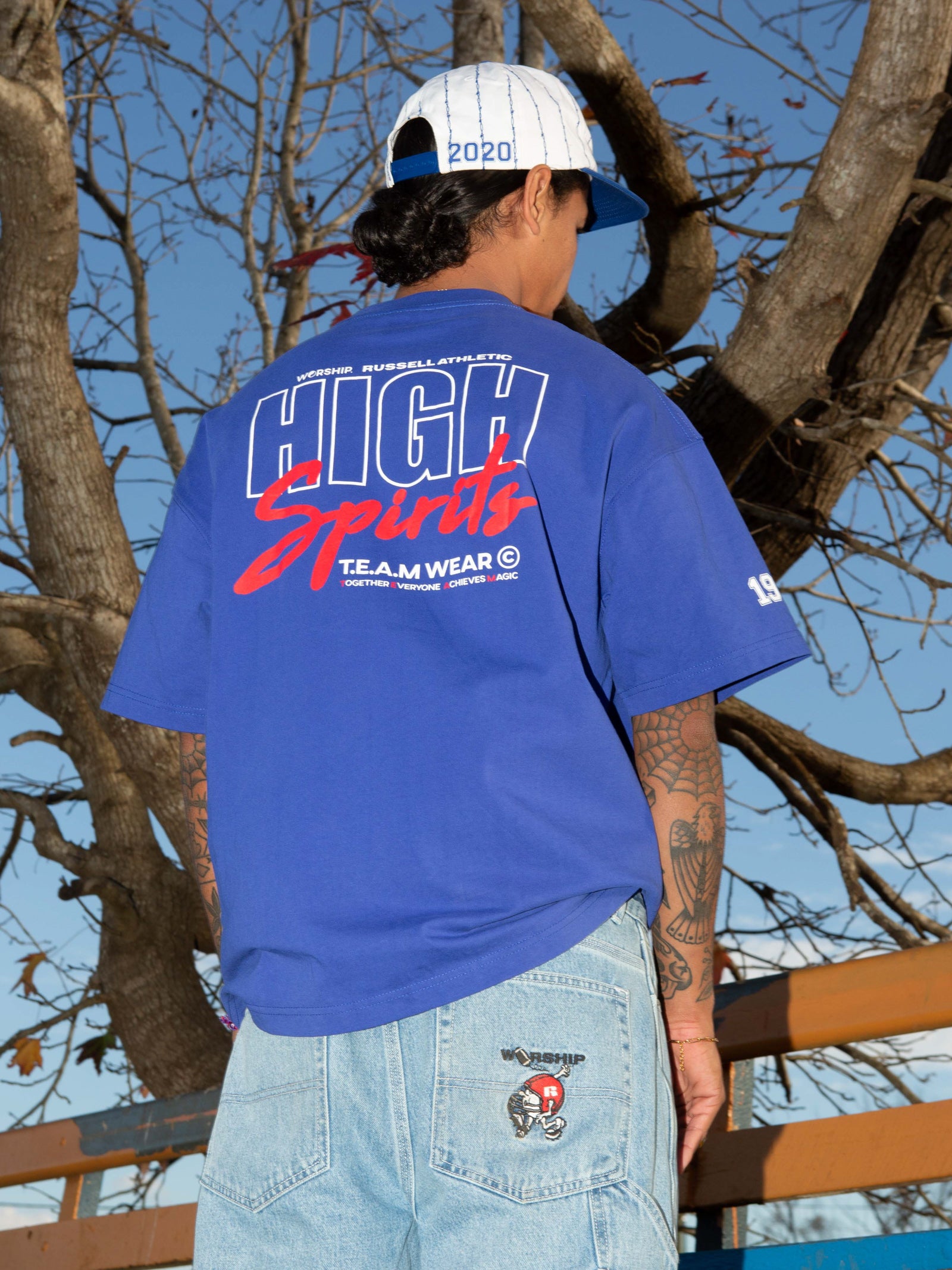 Team Spirit Oversized T-Shirt in Levitation Blue