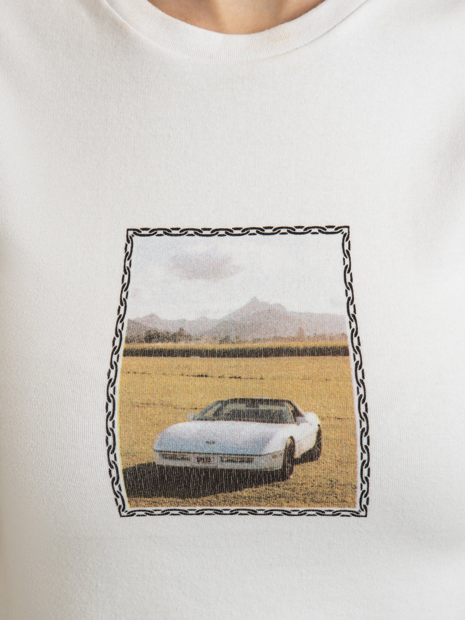 Field Of Speed Cropped Mini T-Shirt in White