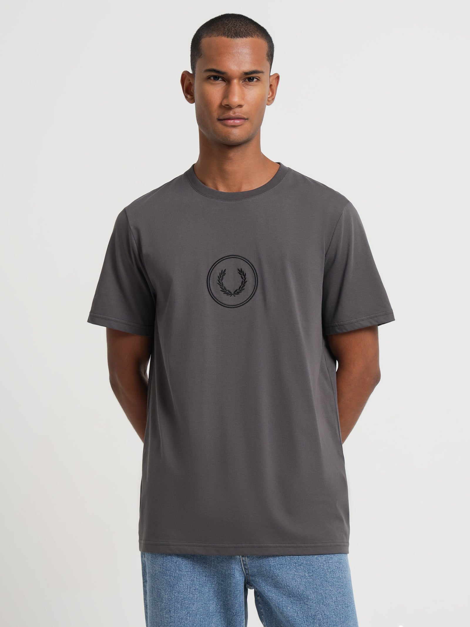 Circle Branding T-Shirt in Grey Gunmetal