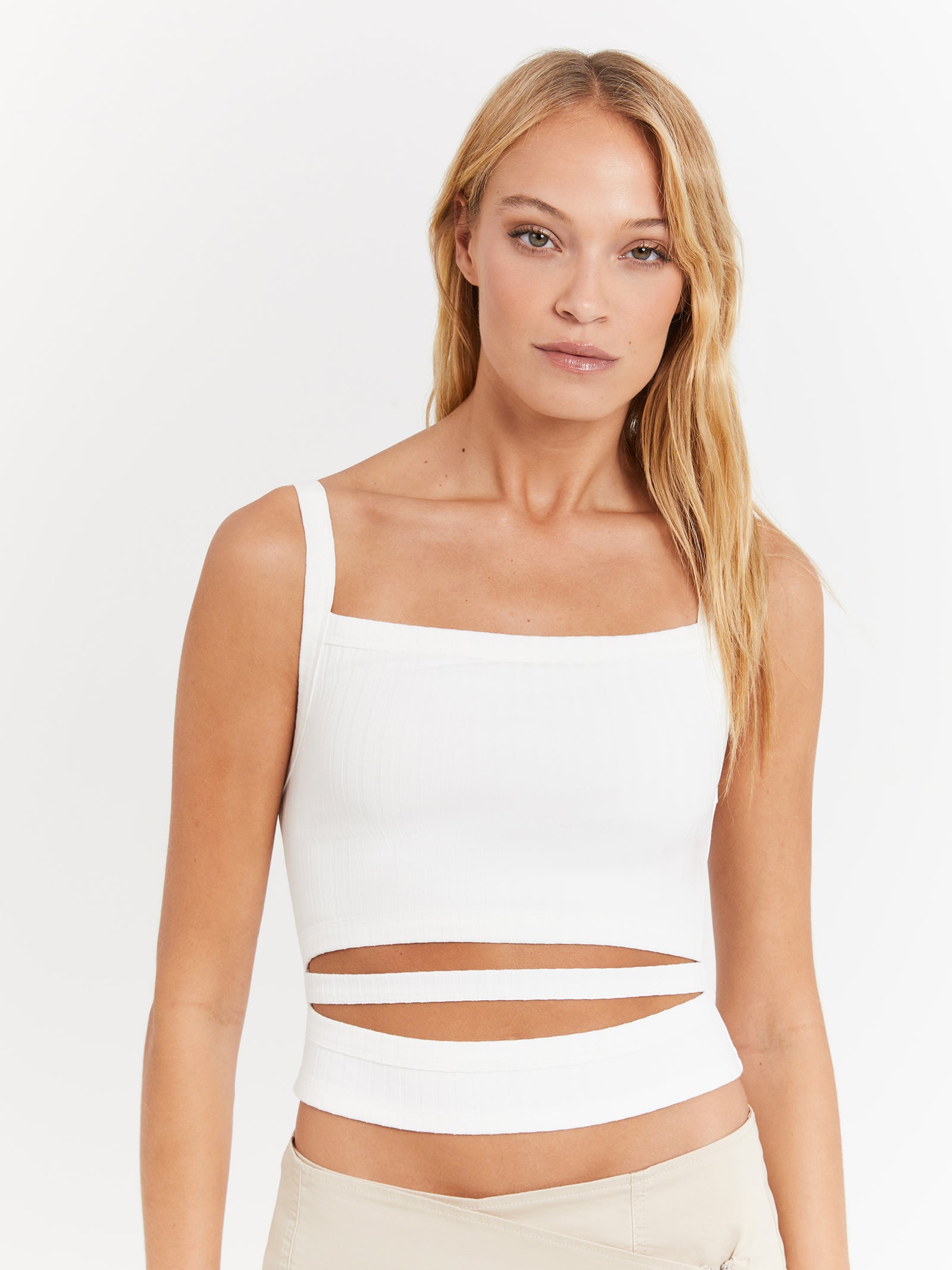 Maddox Rib Tank in White