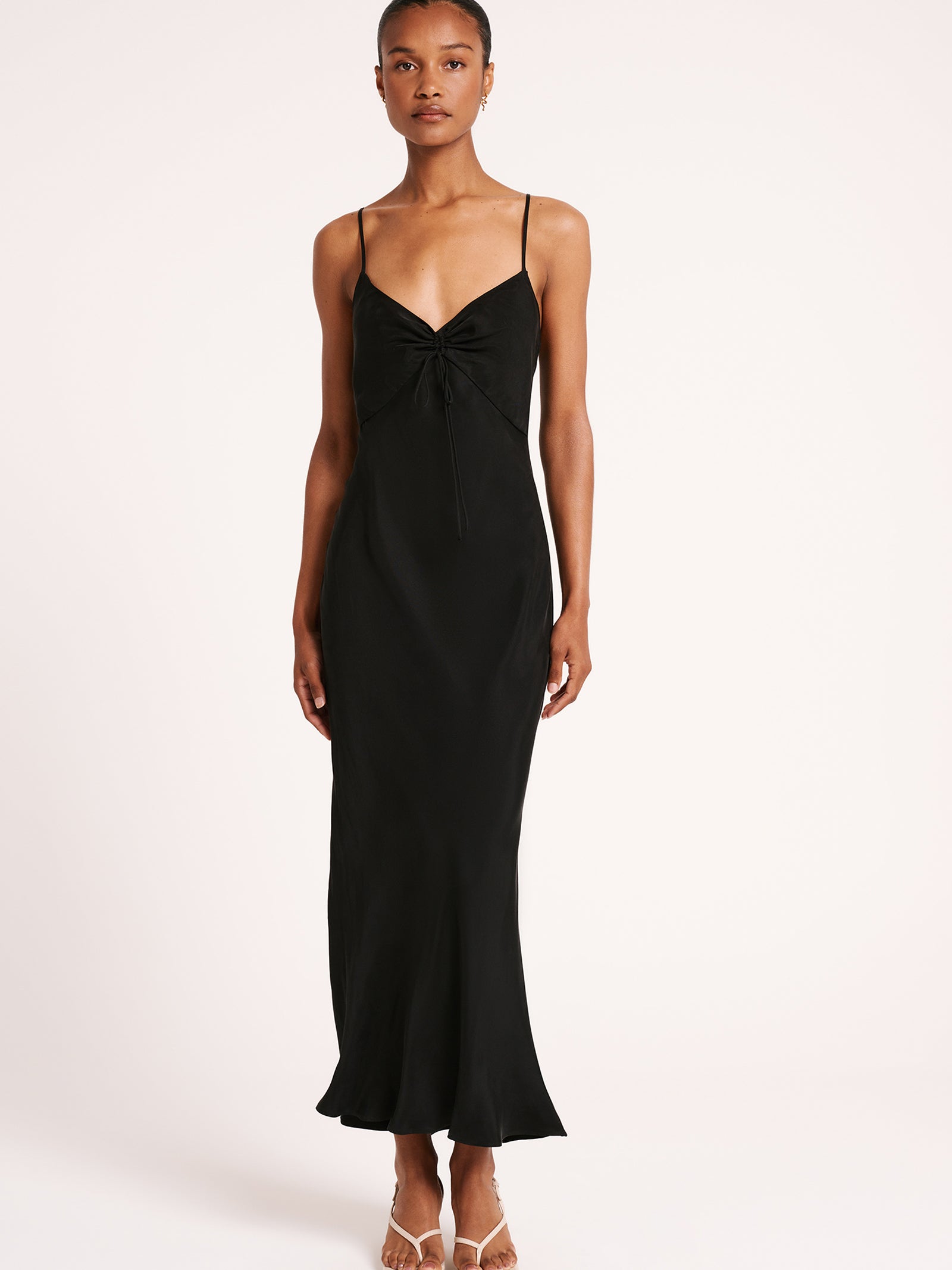 Lea Cupro Dress in Black