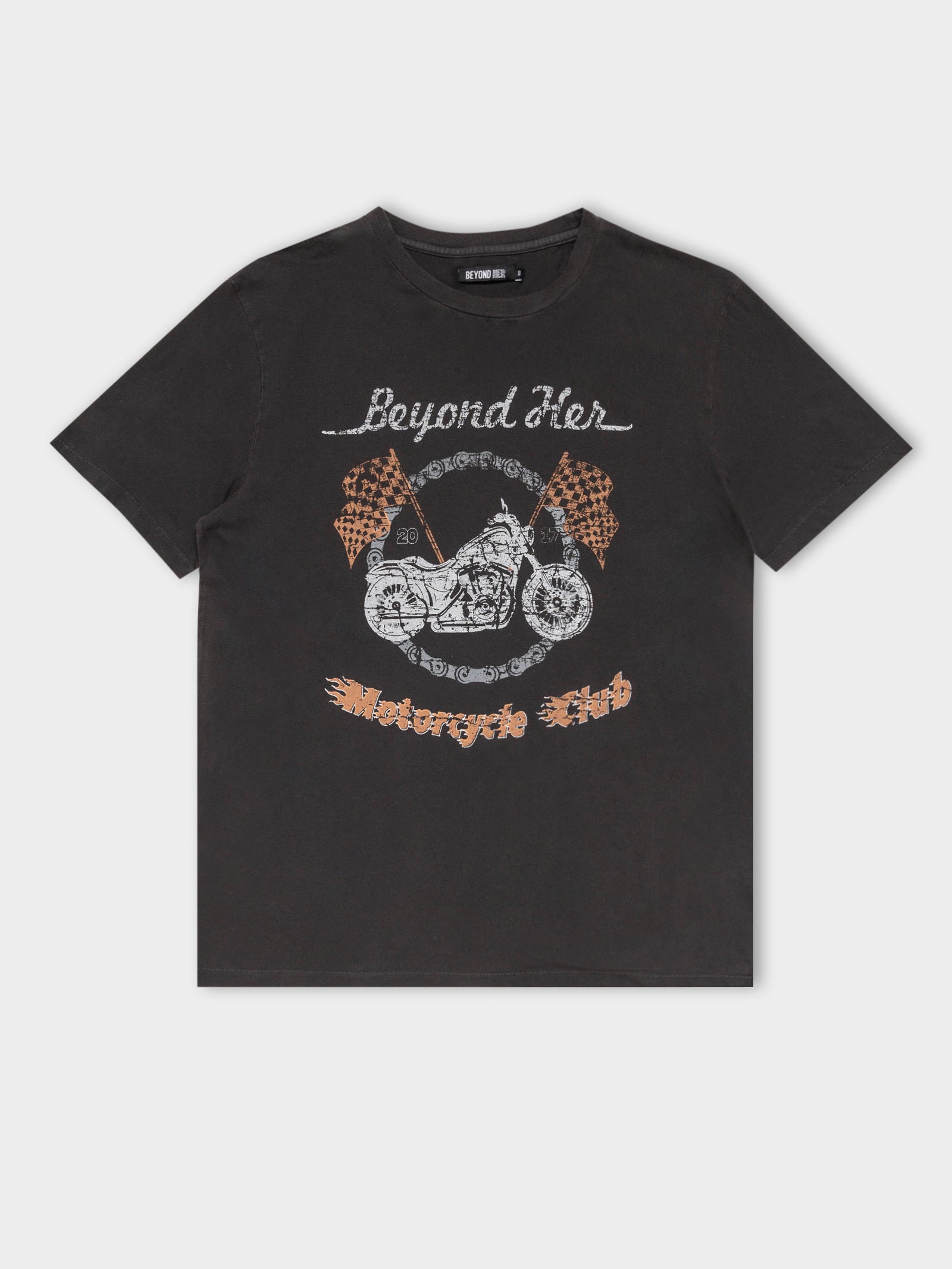 Harlee Vintage Print T-Shirt in Washed Black