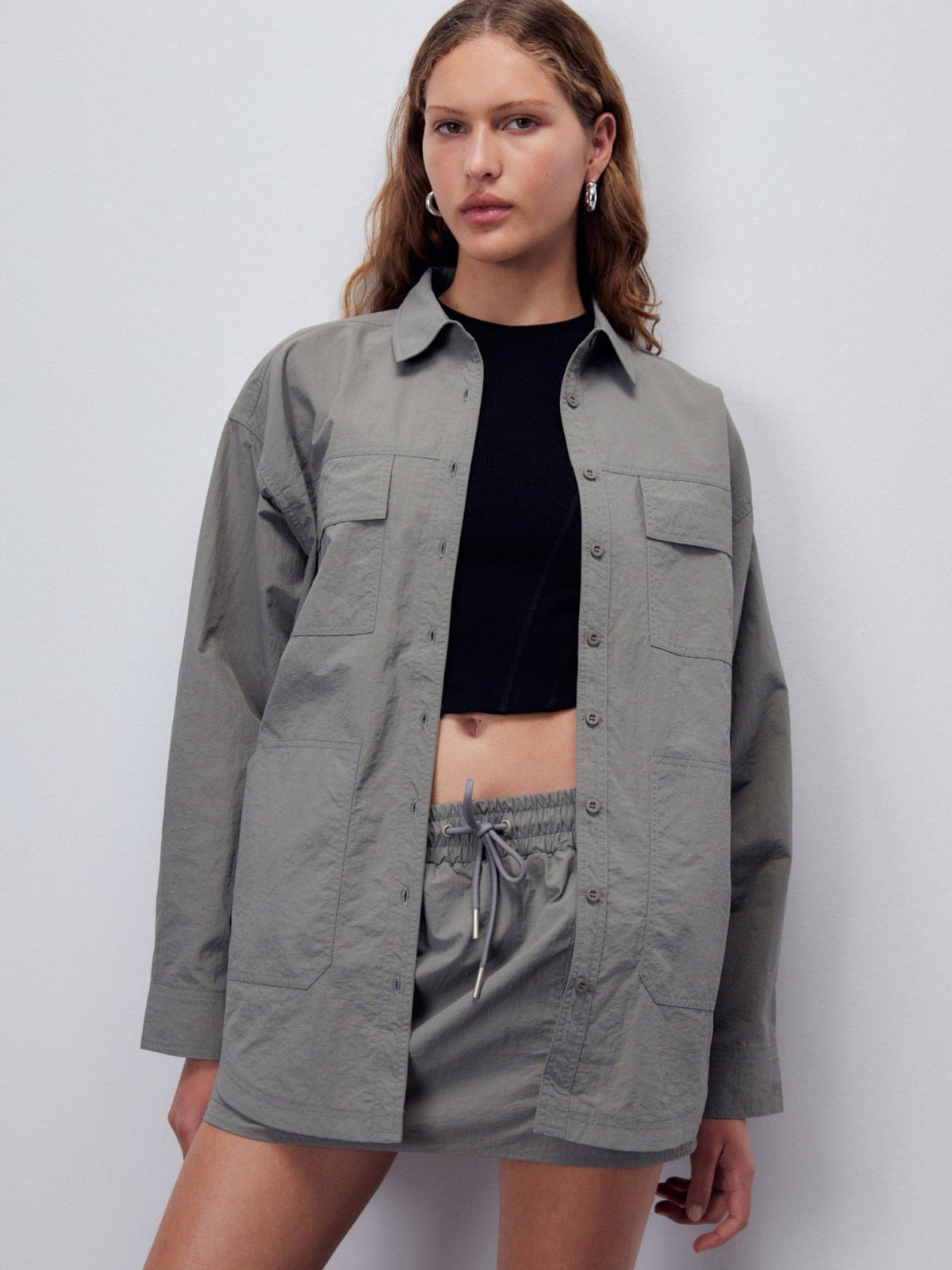 Elodie Spray Shirt in Khaki Green