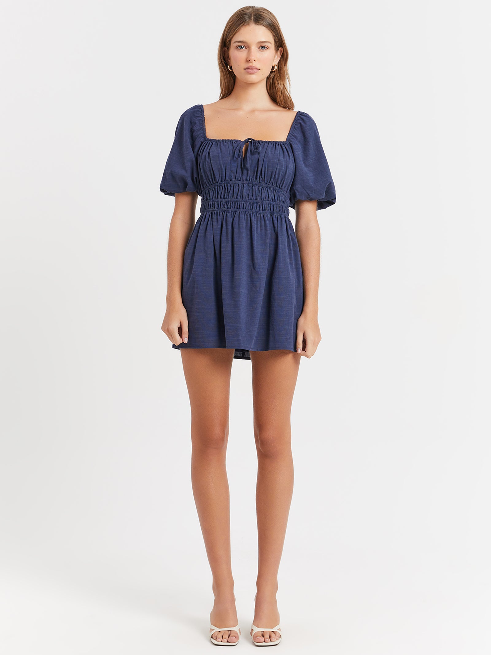 Valerie Sleeve Mini Dress in Indigo