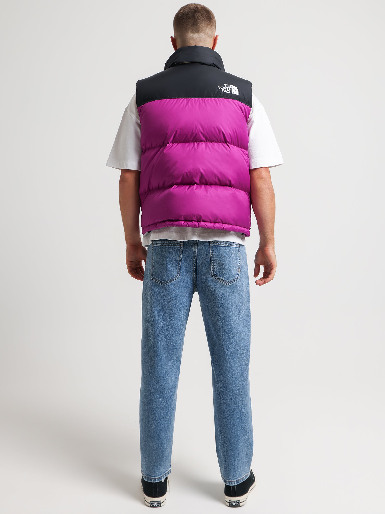 1996 Retro Nuptse Vest in Purple Cactus Flower