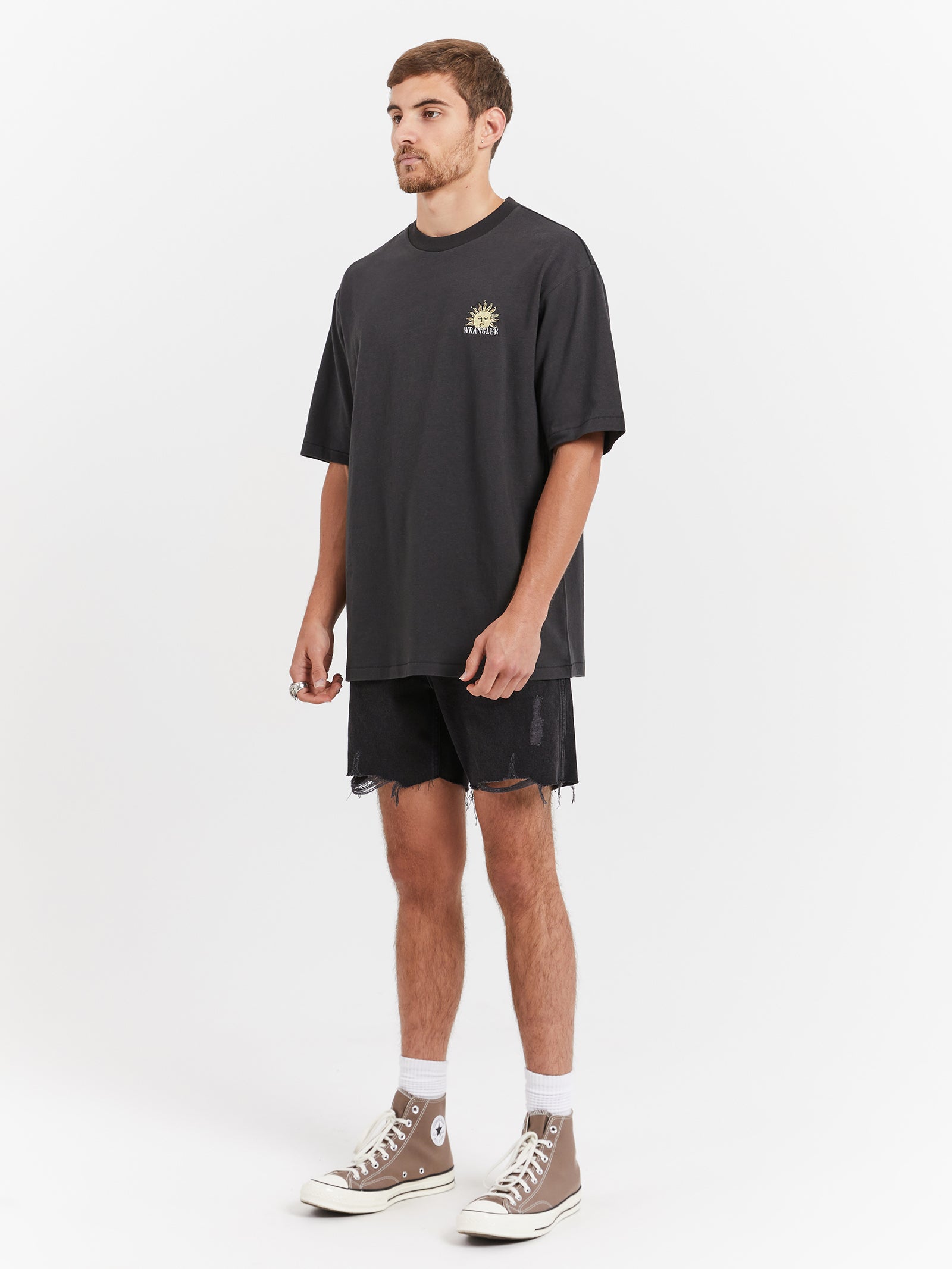 Sunray Slacker T-Shirt in Worn Black