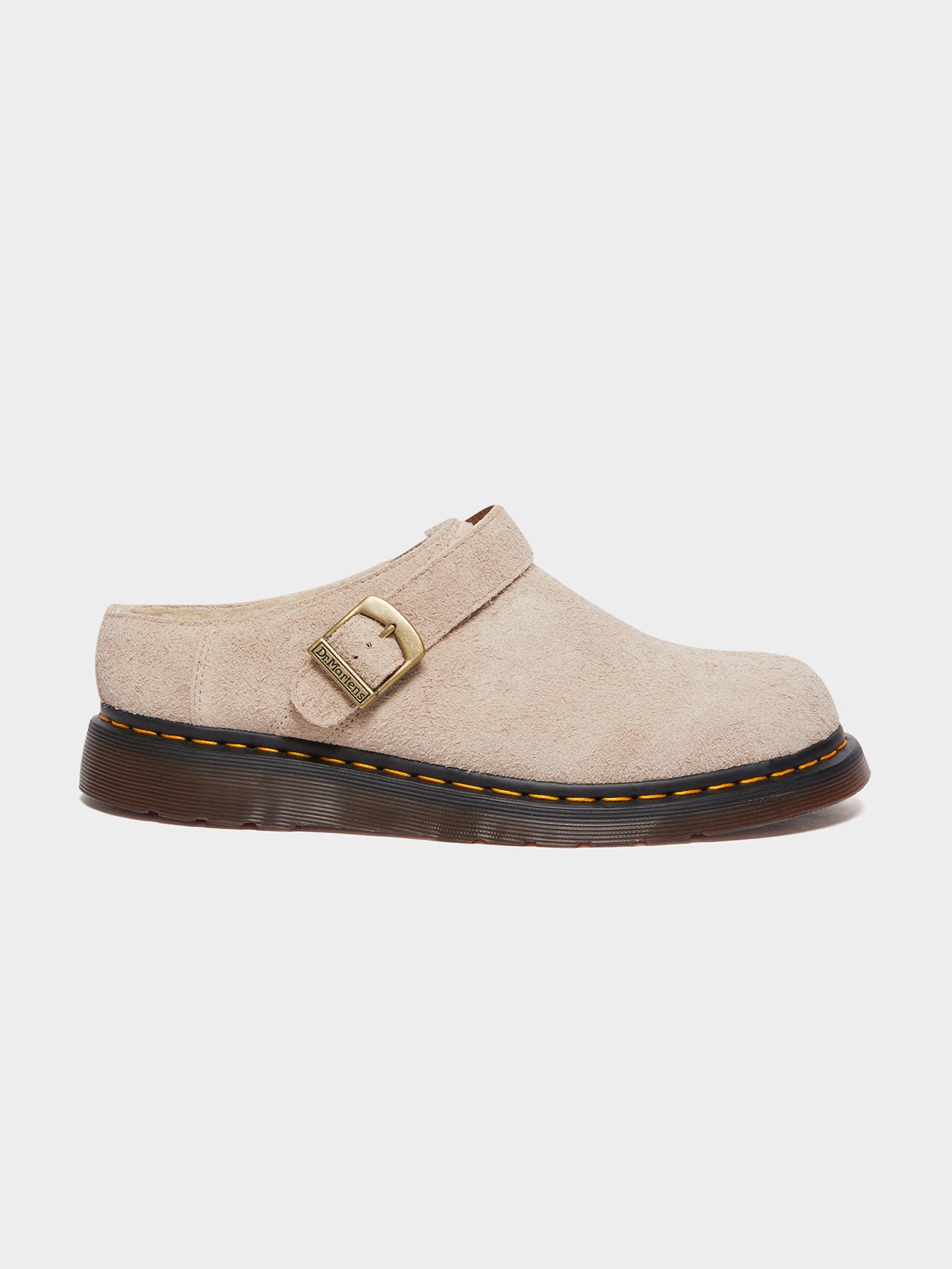 Unisex Isham Buckle Mule in Vintage Long Napped Suede