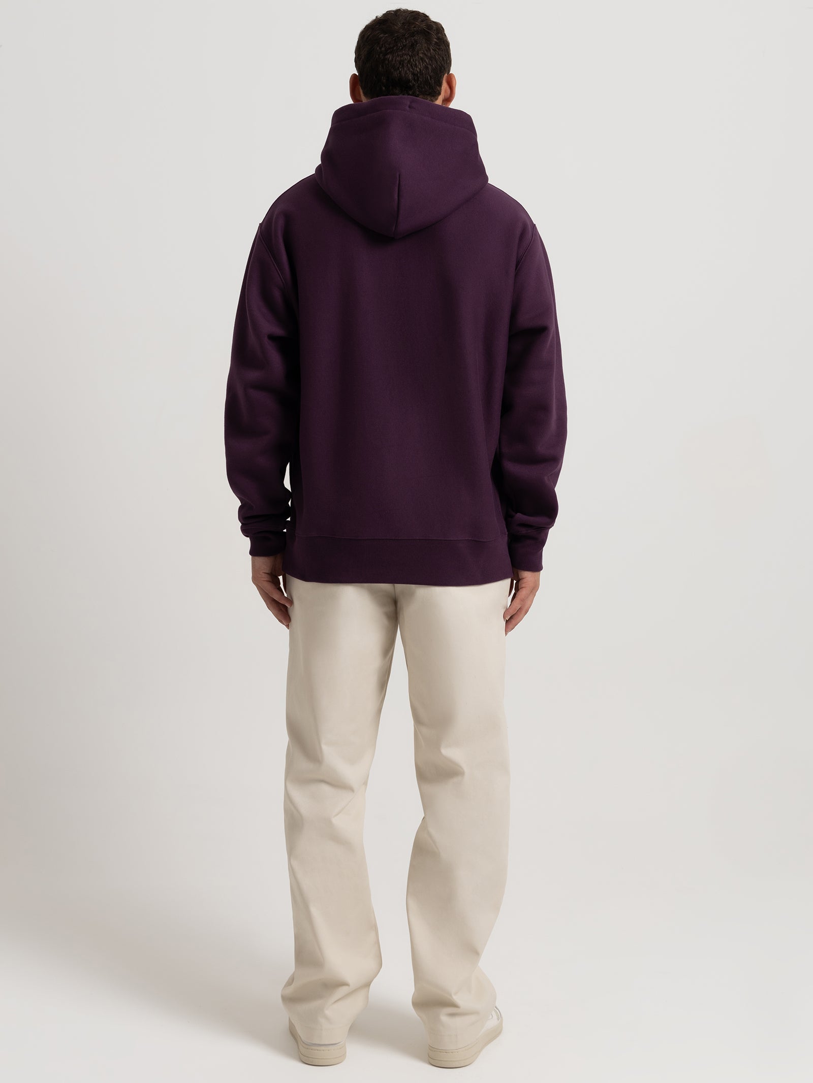 Reverse Weave Hoodie in Dark Purple