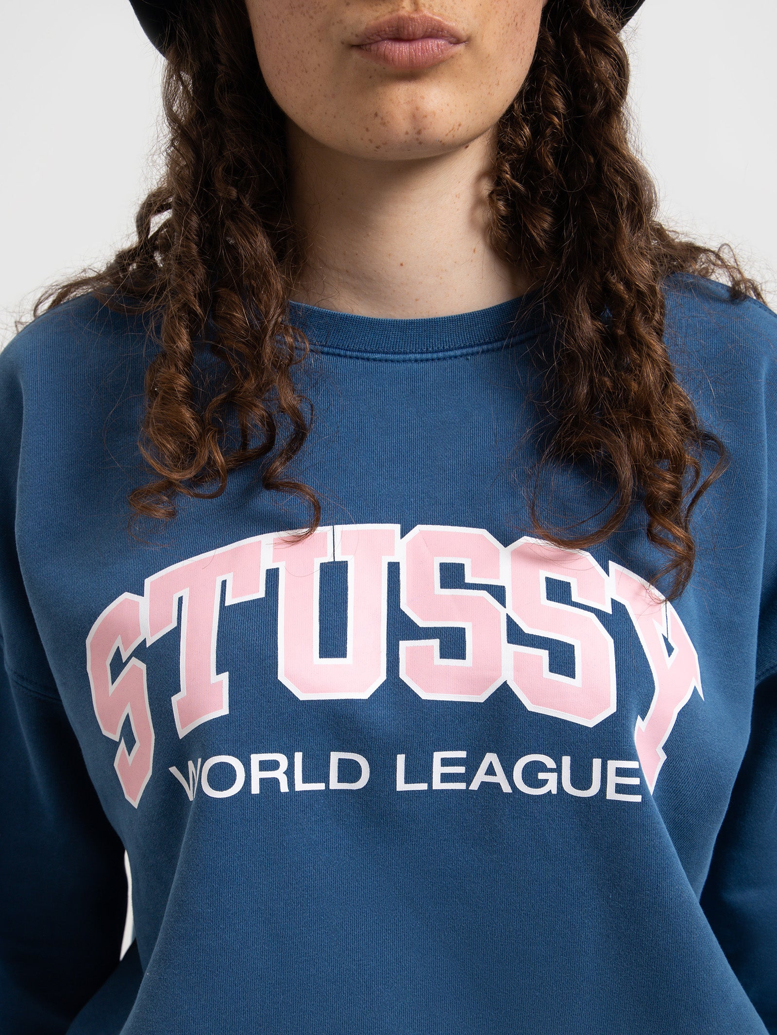 World League Oversized Crew in Pigment Blue