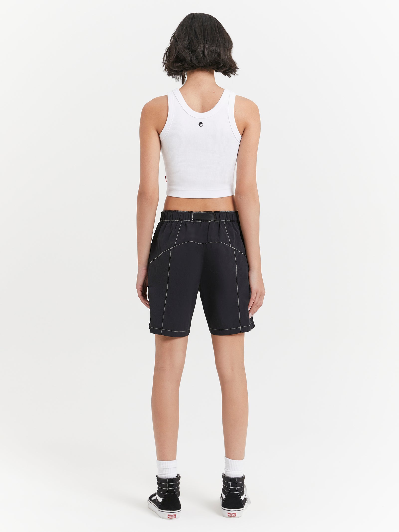 Alienation Nylon Shorts in Washed Black