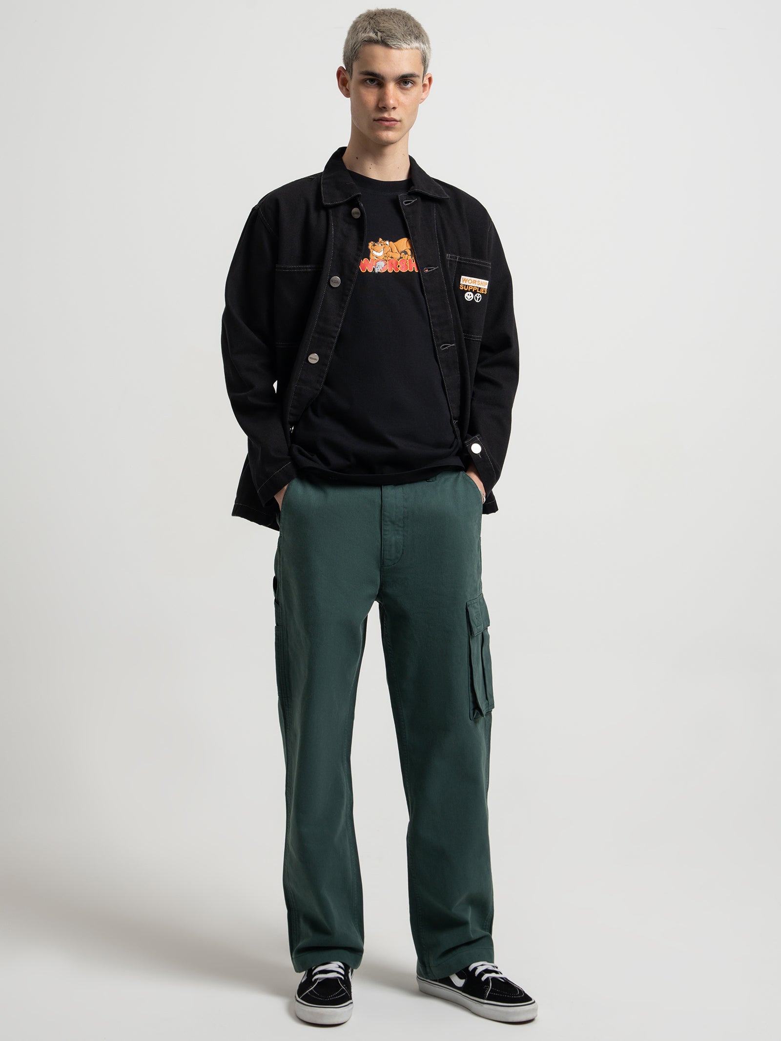 Breakdown Utility Cargo Pants in Dark Teal Green