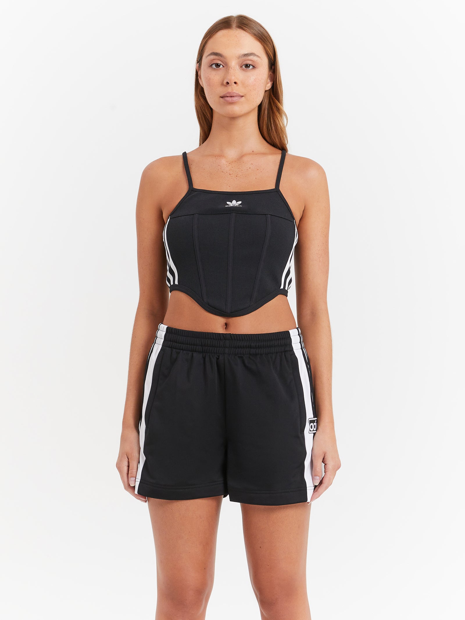 3 Stripes Bra Crop Top in Black