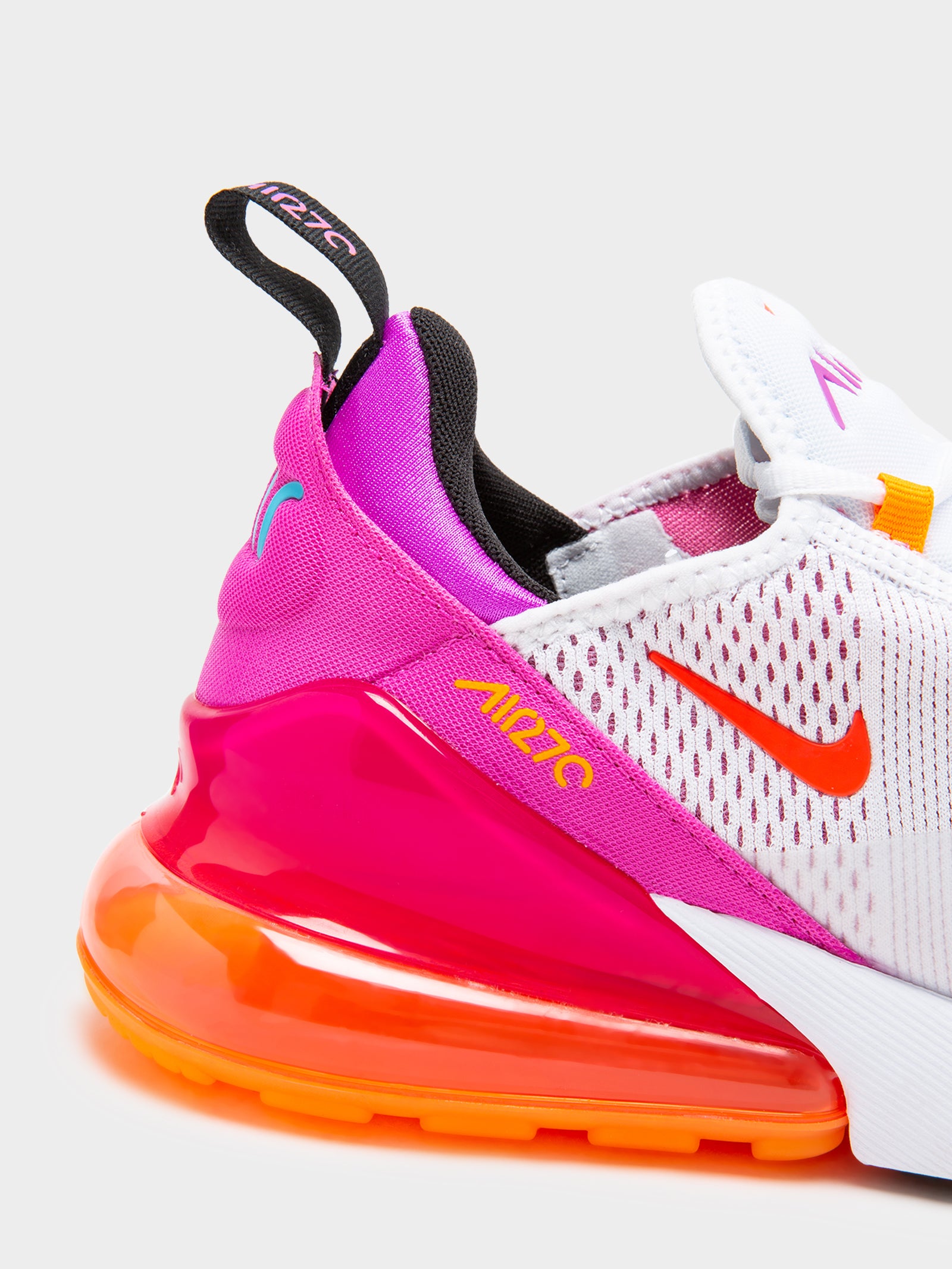 Womens Air Max 270 Sneakers in White & Pink