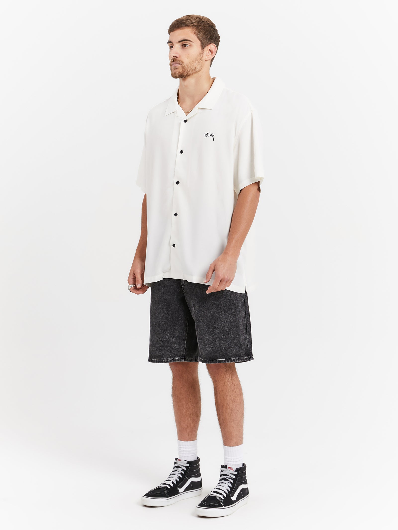 Flame Short Sleeve Shirt in White