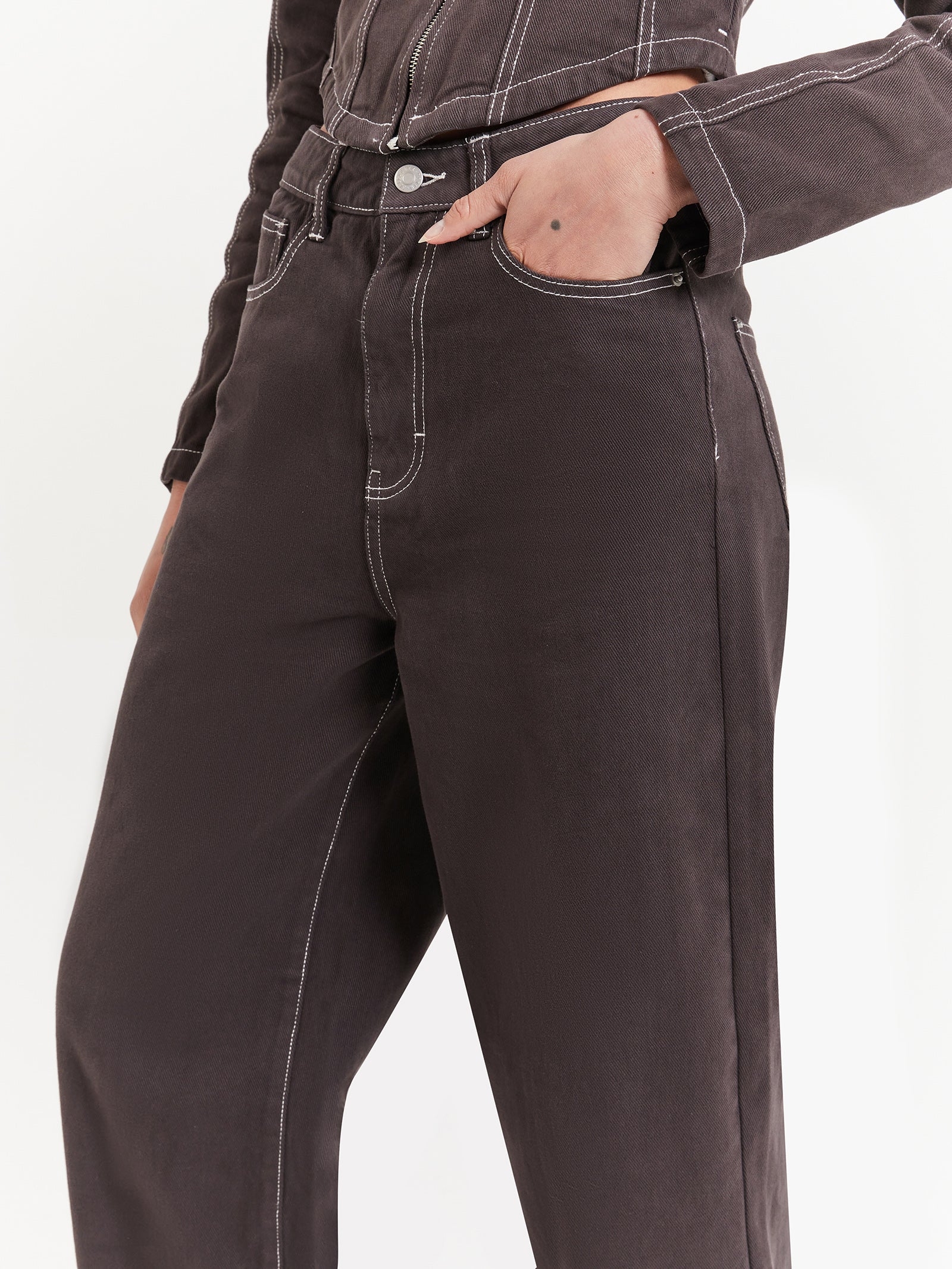 Bonita Low Rise Baggy Jeans in Coal