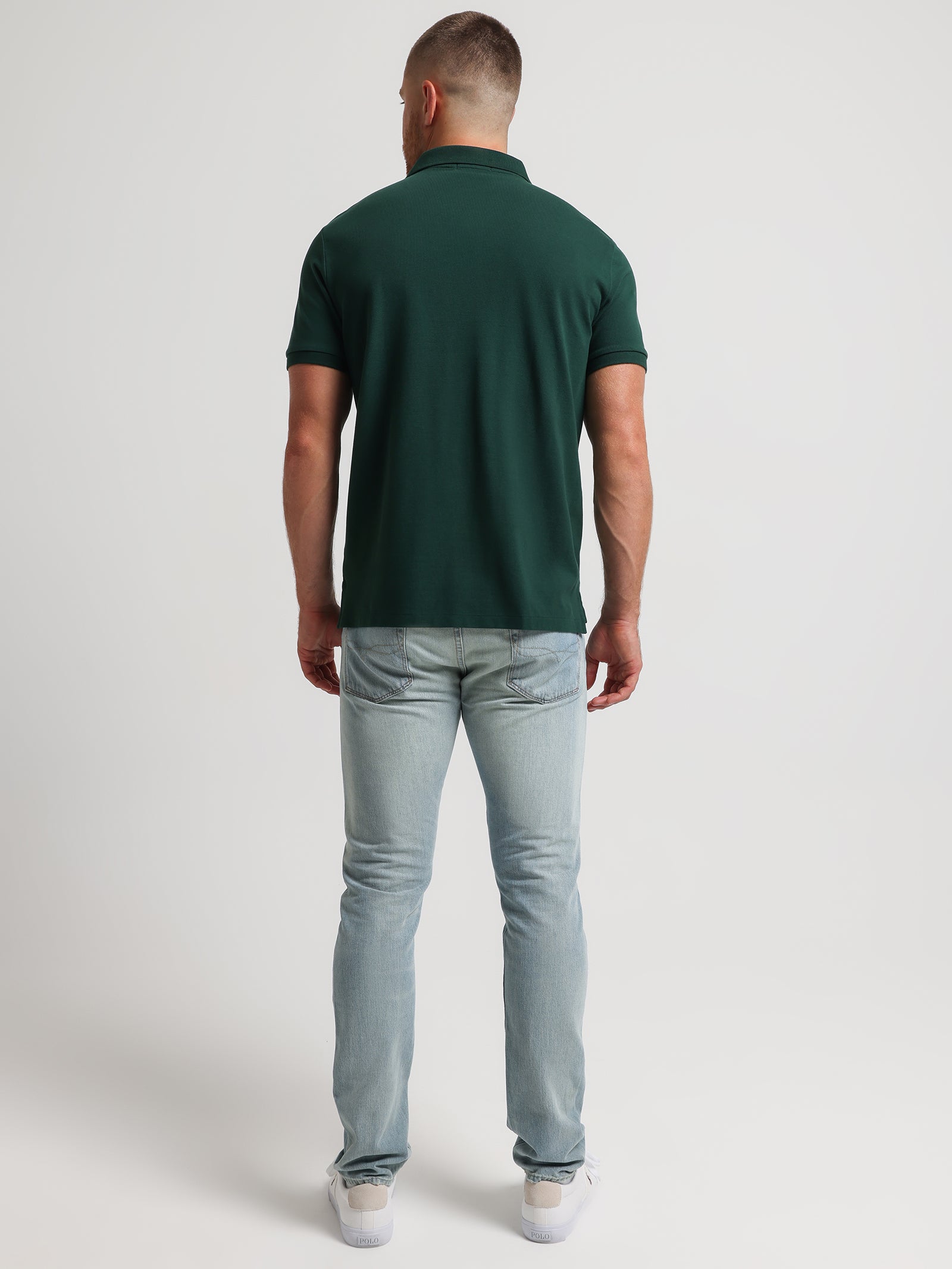 Classic Fit Mesh Polo Shirt in Green