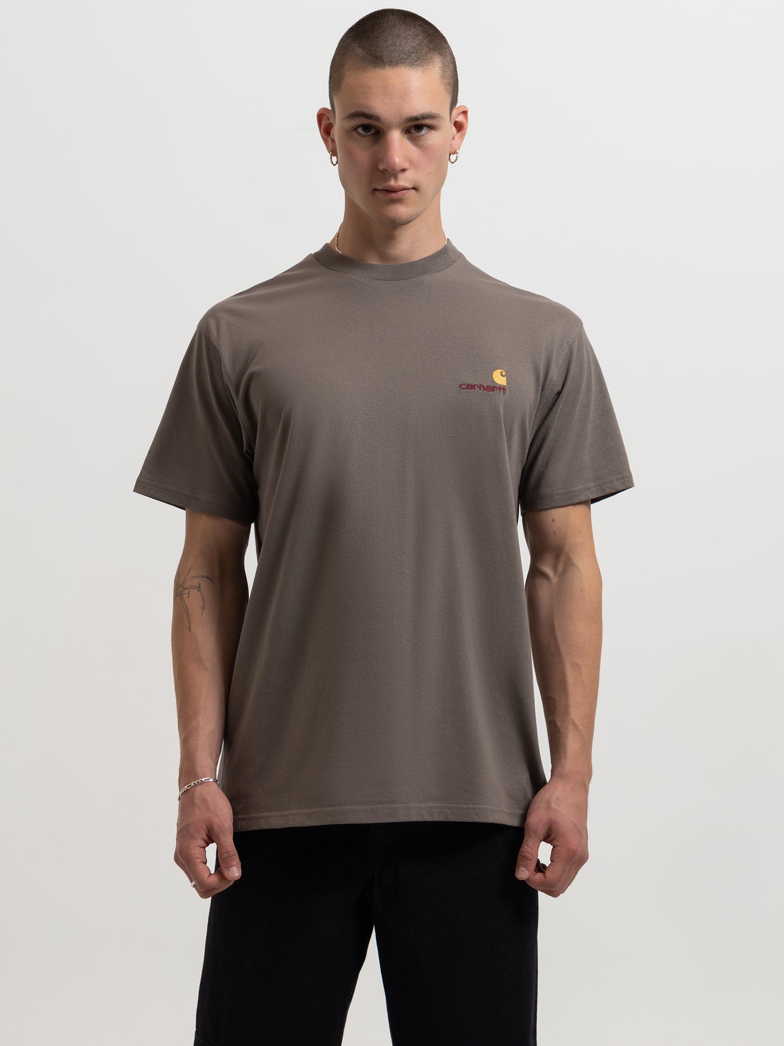 Short Sleeve American Script T-Shirt in Teide