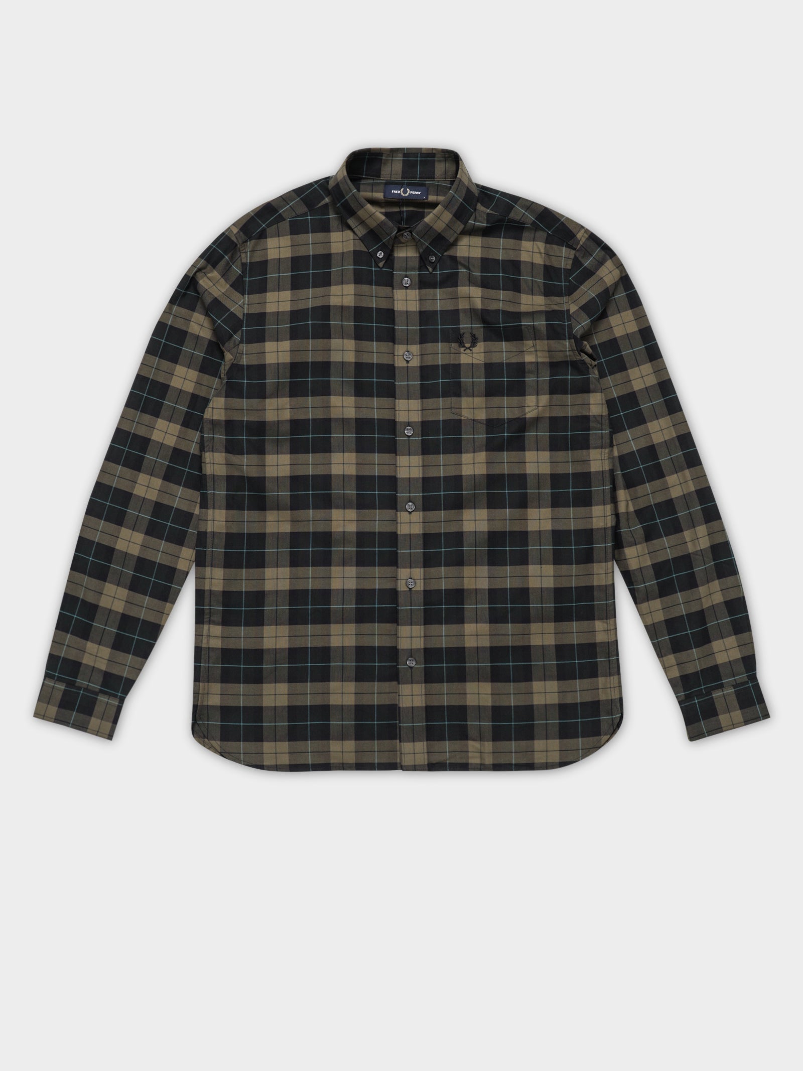 Tartan Long Sleeve Oxford Shirt in Green