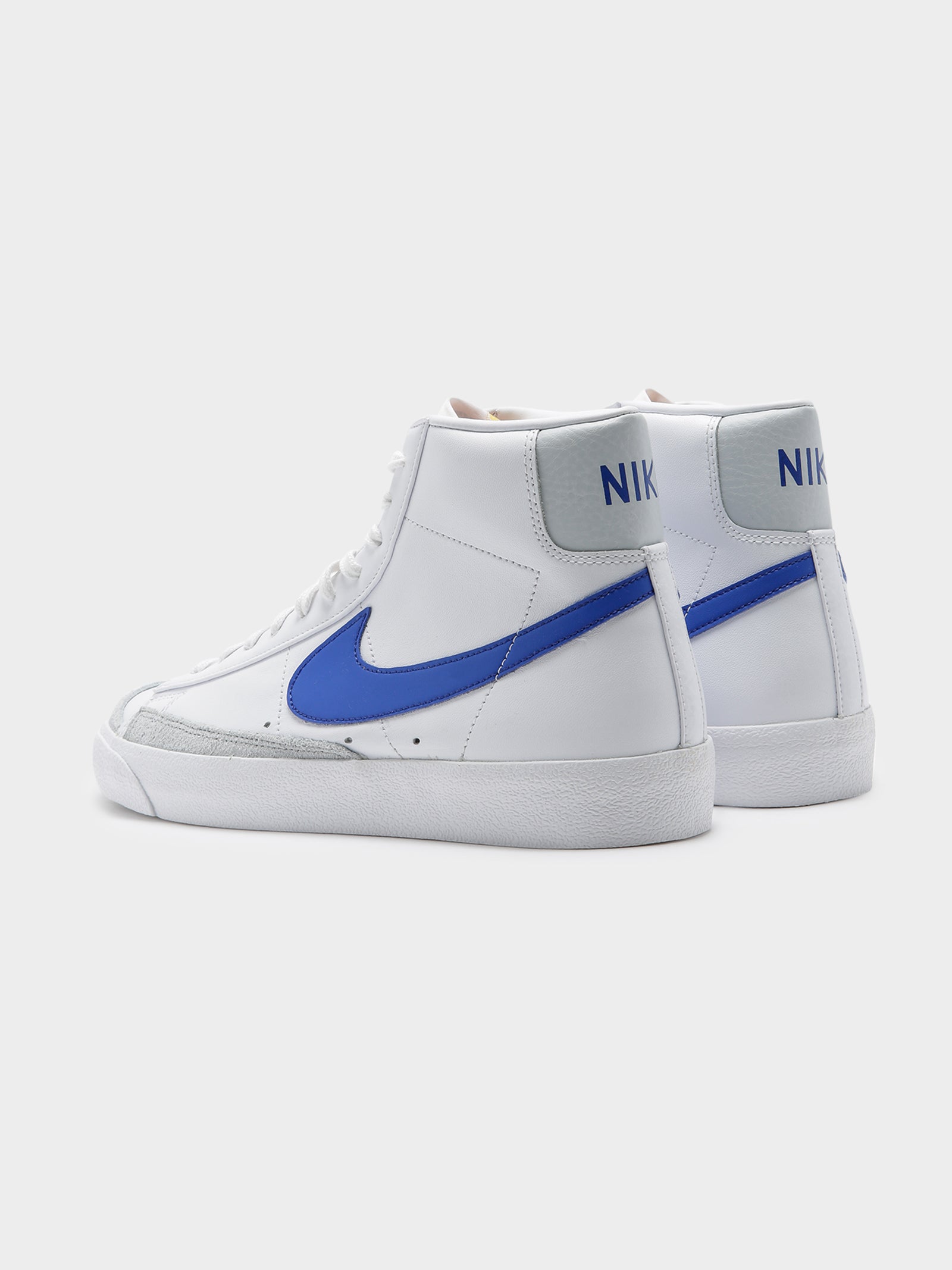 Mens Blazer Mid 77' Sneakers in White & Blue