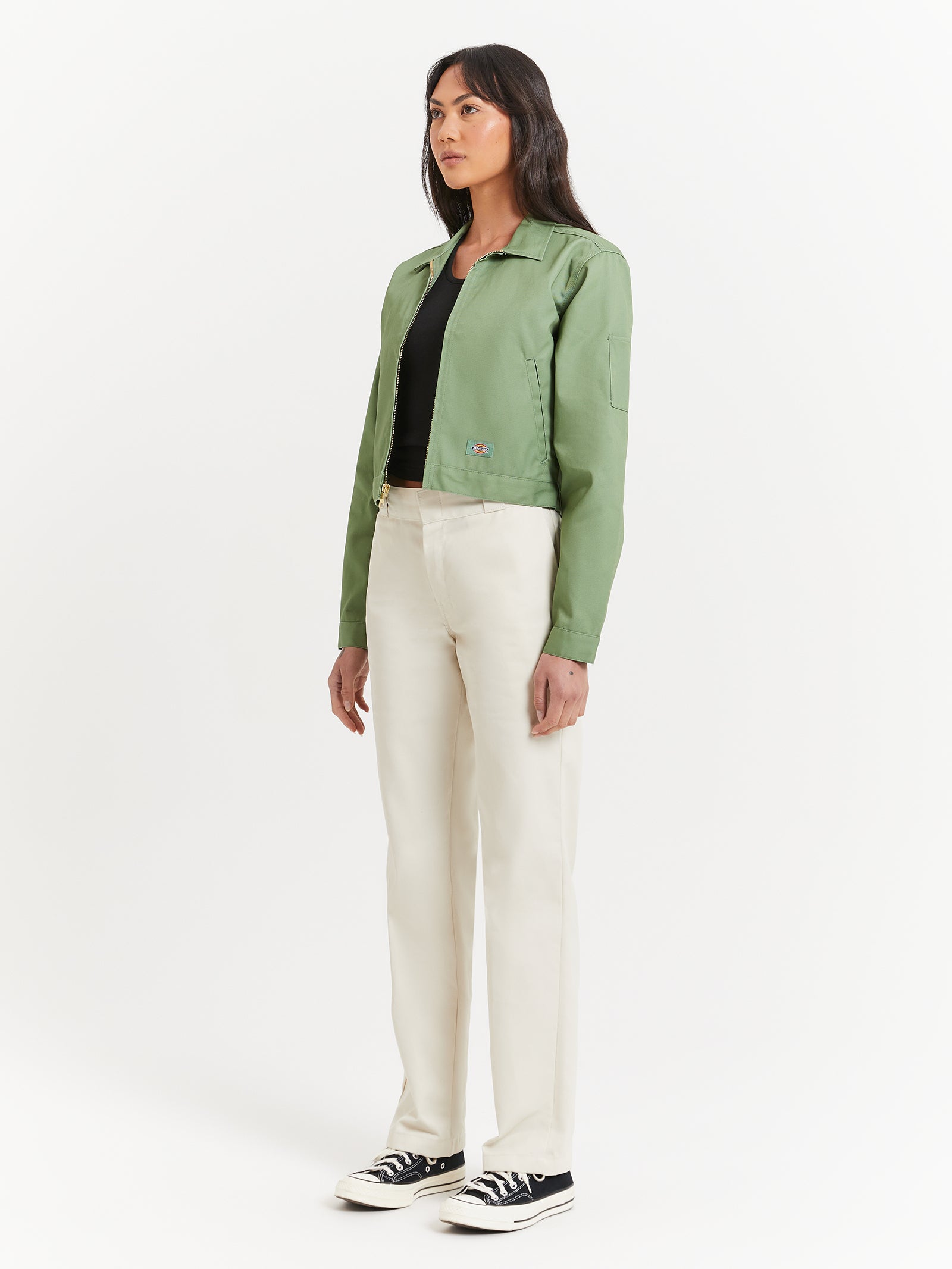 Eisenhower Cropped Jacket in Jade Green