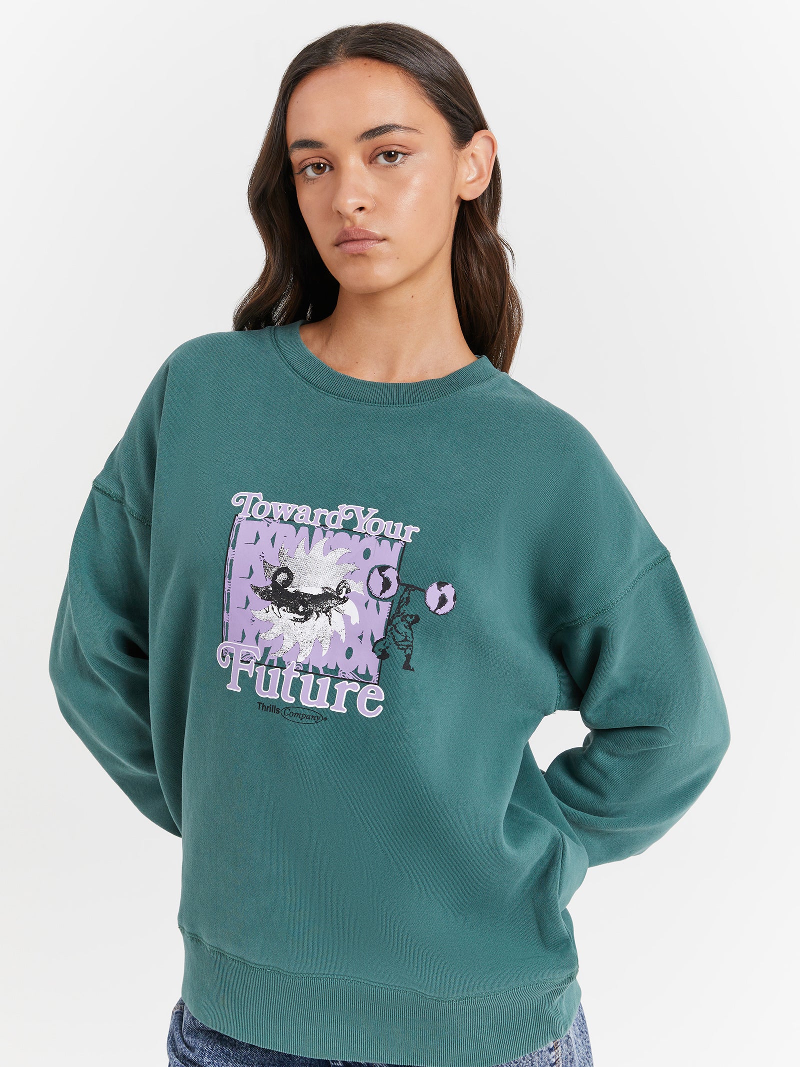 Forward Your Future Slouch Crew in Mallard Green