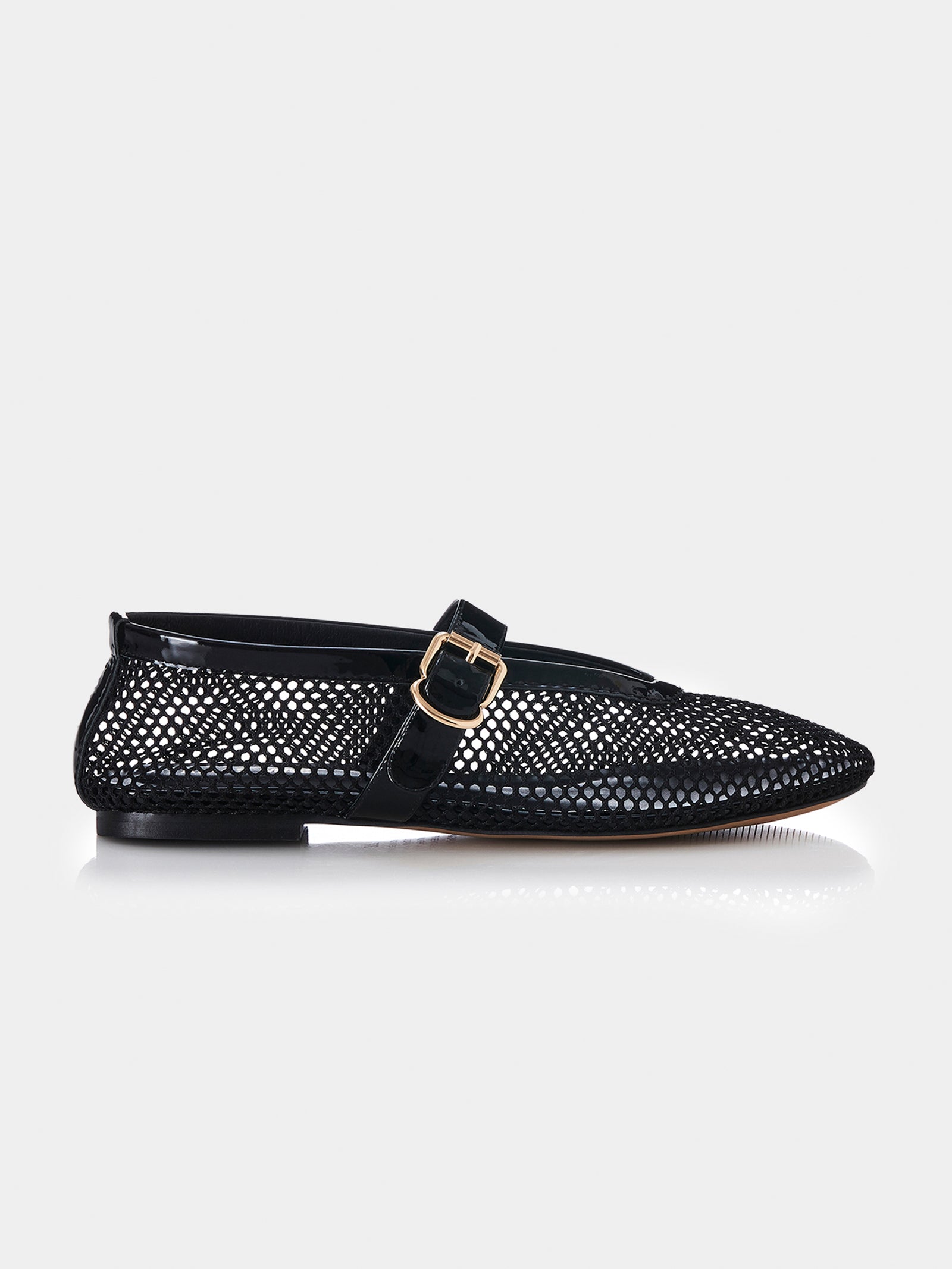 Pia Mesh Flats in Black