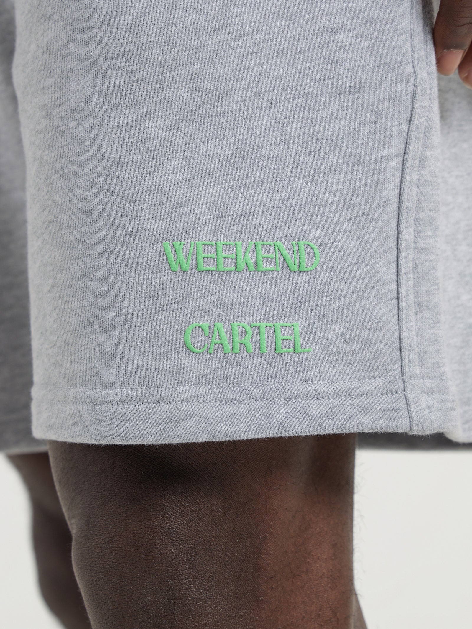 Cartel Logo Shorts in Grey Marle