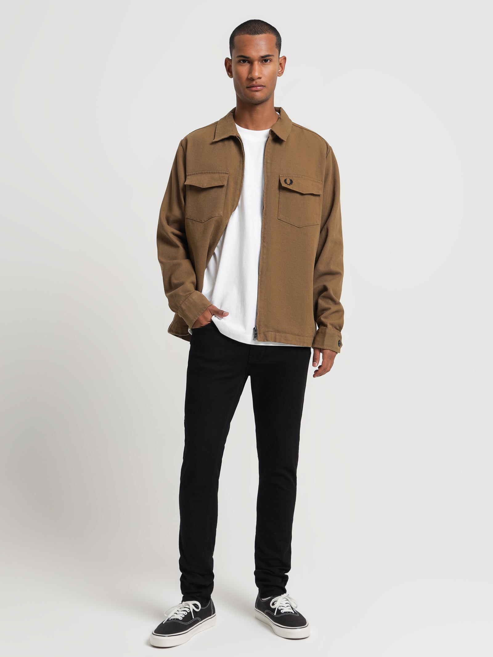 Heavy Twill Overshirt in Shaded Stone